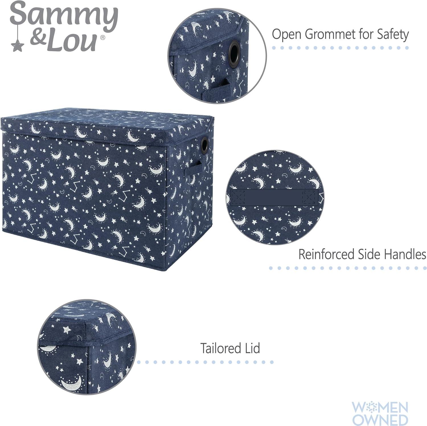 Sammy & Lou Kids' Felt Toy Chest, Toy Storage Box, Navy and White Constellation