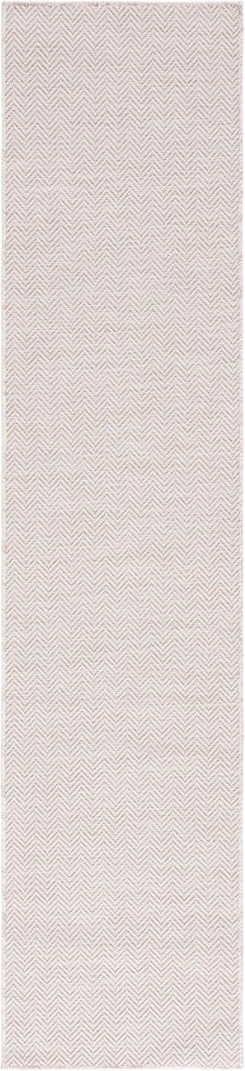 Beige and Ivory Hand-knotted Wool Runner Rug