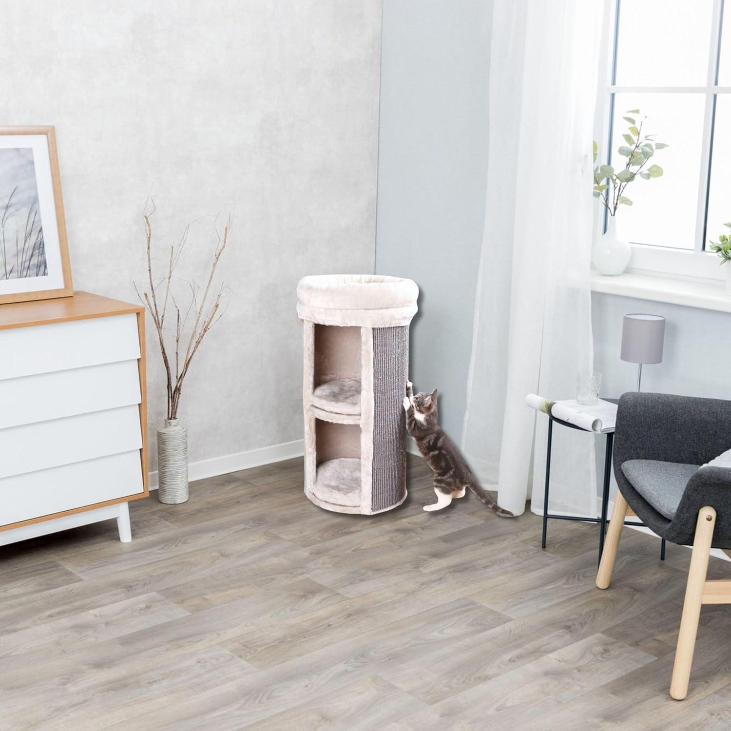 TRIXIE TRIXIE Mexia 29" Cat Tower, 2-Story Cat Condo, Removable Cushions, Cat Bed, Sisal Cat Scratcher, Cat Cube