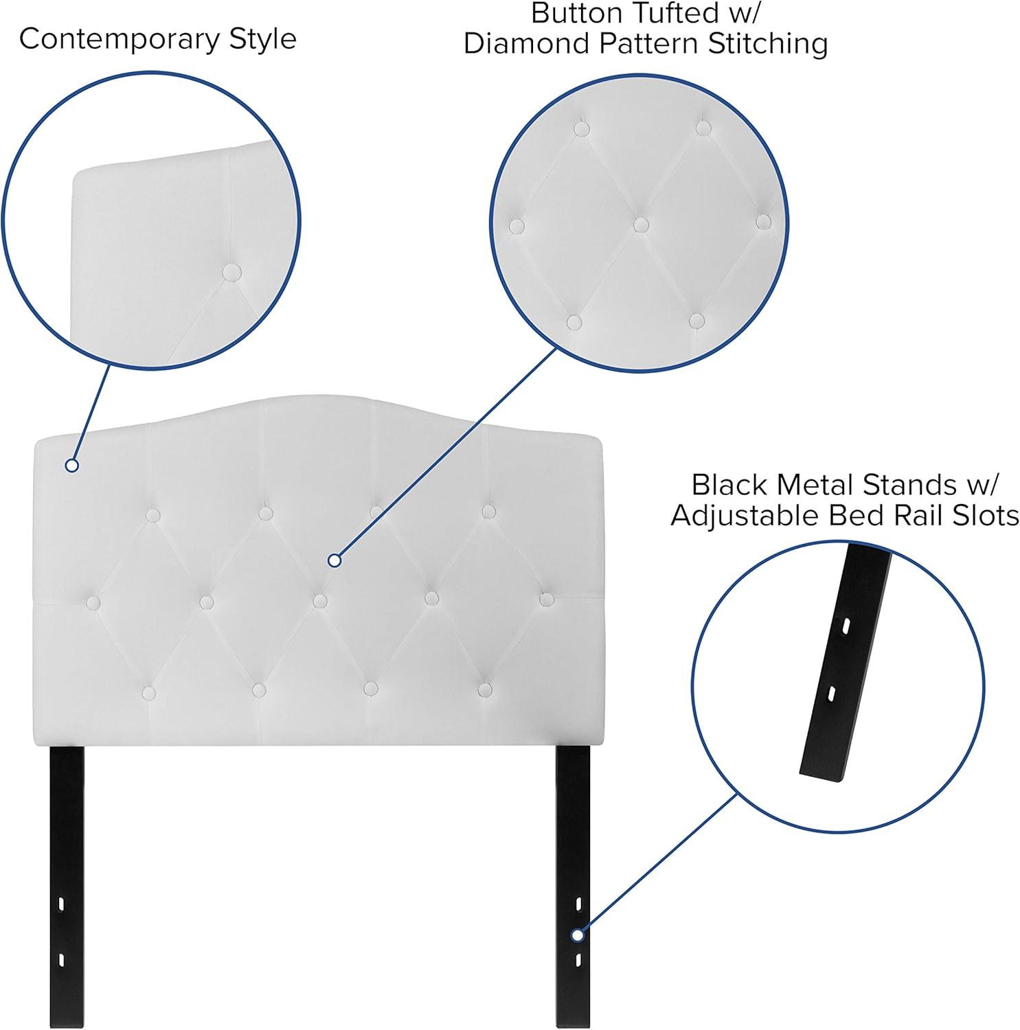 Flash Furniture Cambridge Tufted Upholstered Twin Size Headboard in White Fabric
