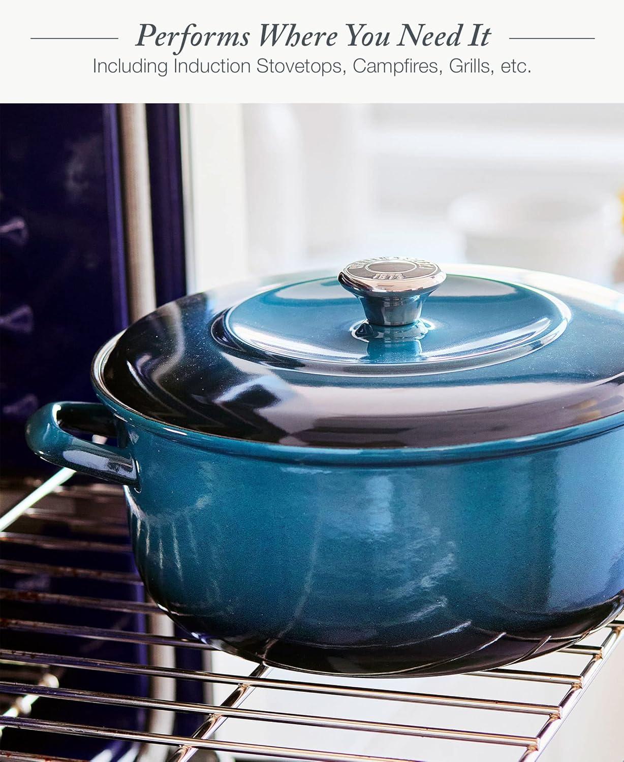 Merten And Storck 7 Quarts Non-Stick Enameled Cast Iron Round Dutch Oven