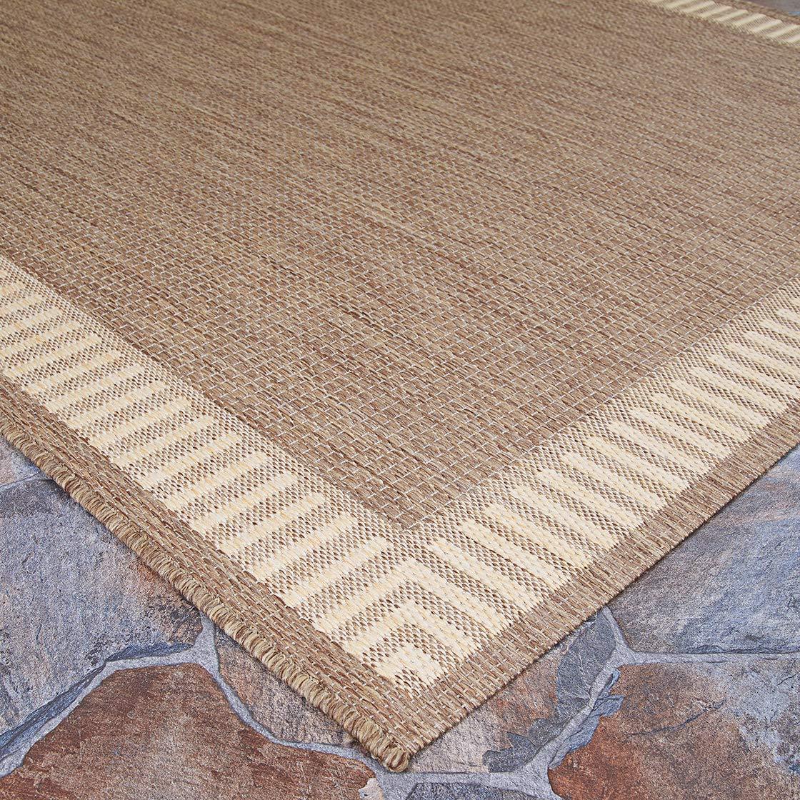 Couristan Recife Wicker Stitch Area Rug, 7'6" Square, Cocoa-Natural
