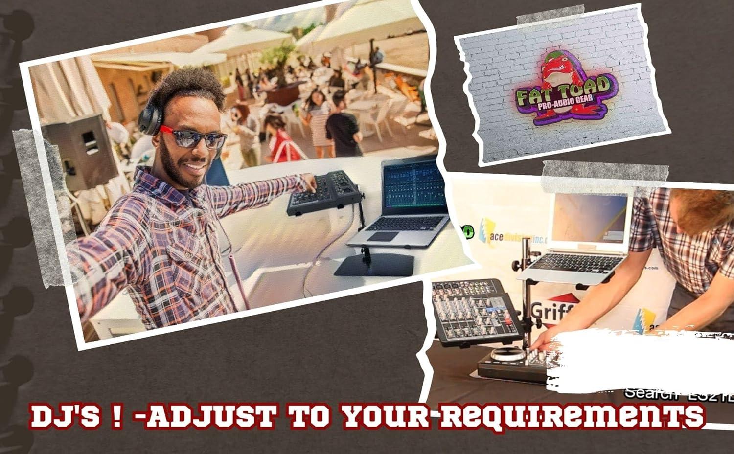 Fat Toad Adjustable Height Dual Laptop Electronic Stand with Arm Mounts, Black