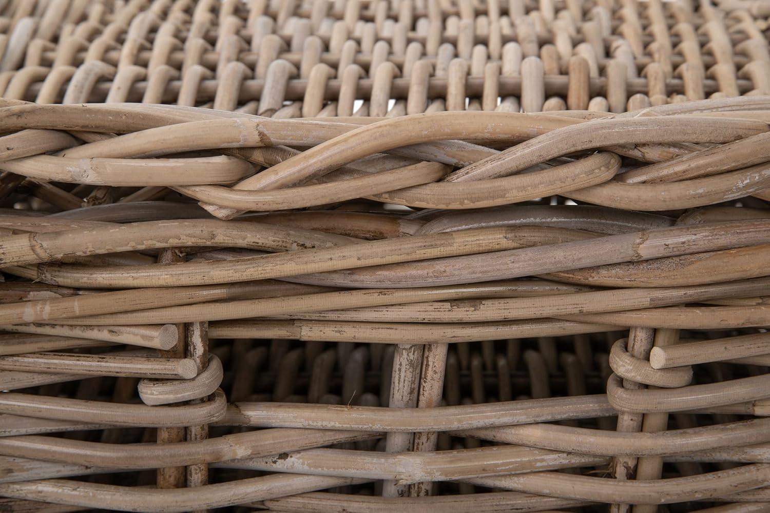 Kouboo Rectangular Underbed Storage Bin with Lid - Rattan Basket for Clothes, Blankets, Pillows - Lightweight Wicker Storage Unit - 8 in. H x 23 in. L x 17.5 in. W - from