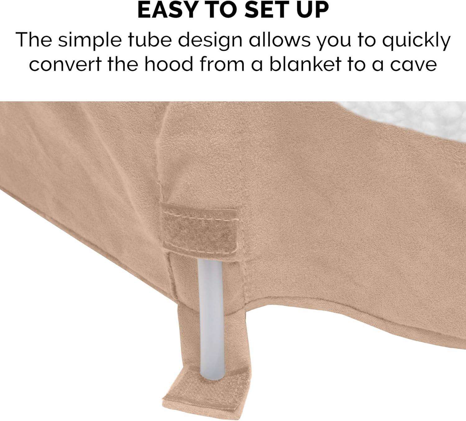 FurHaven Faux Sheepskin Round Hooded Orthopedic Dog Bed