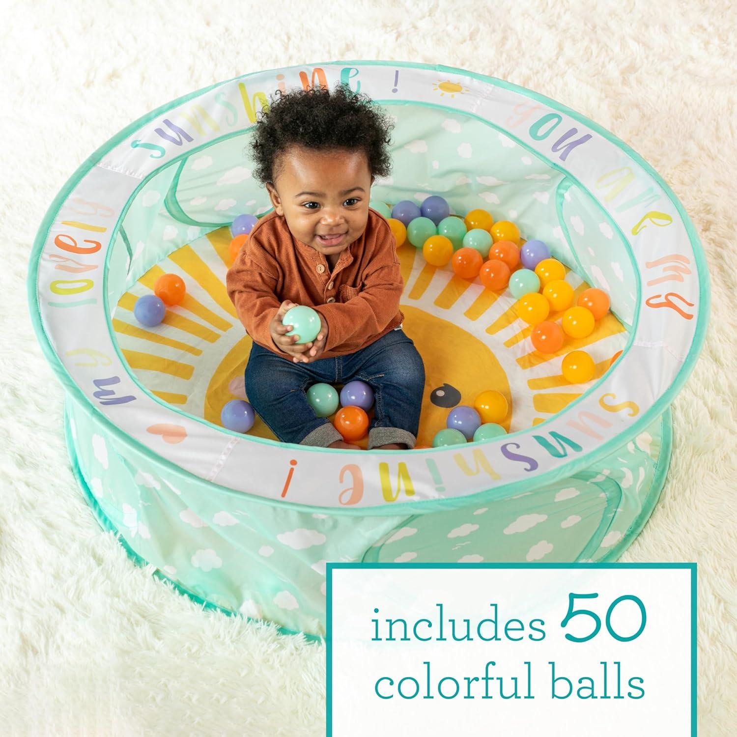 Infantino Foldable Ball Pit Gym, for Babies 9+ Months, Multicolor Sunshine