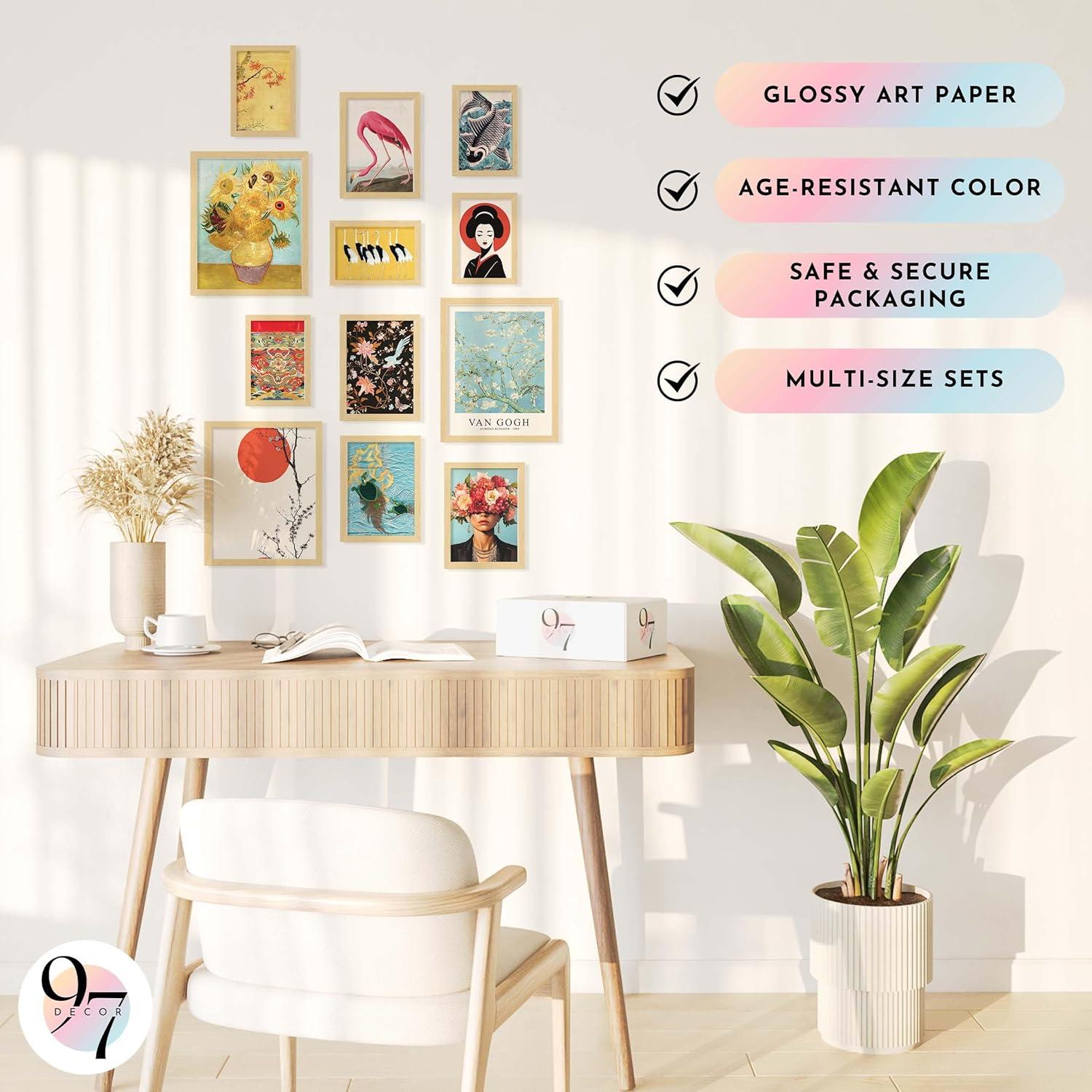 97 Decor Vintage Eclectic Wall Art Prints - Maximalist Funky Pictures, Bright Famous Artist Prints For Wall Decor, Gallery Colorful Art Posters For Bedroom (unframed)