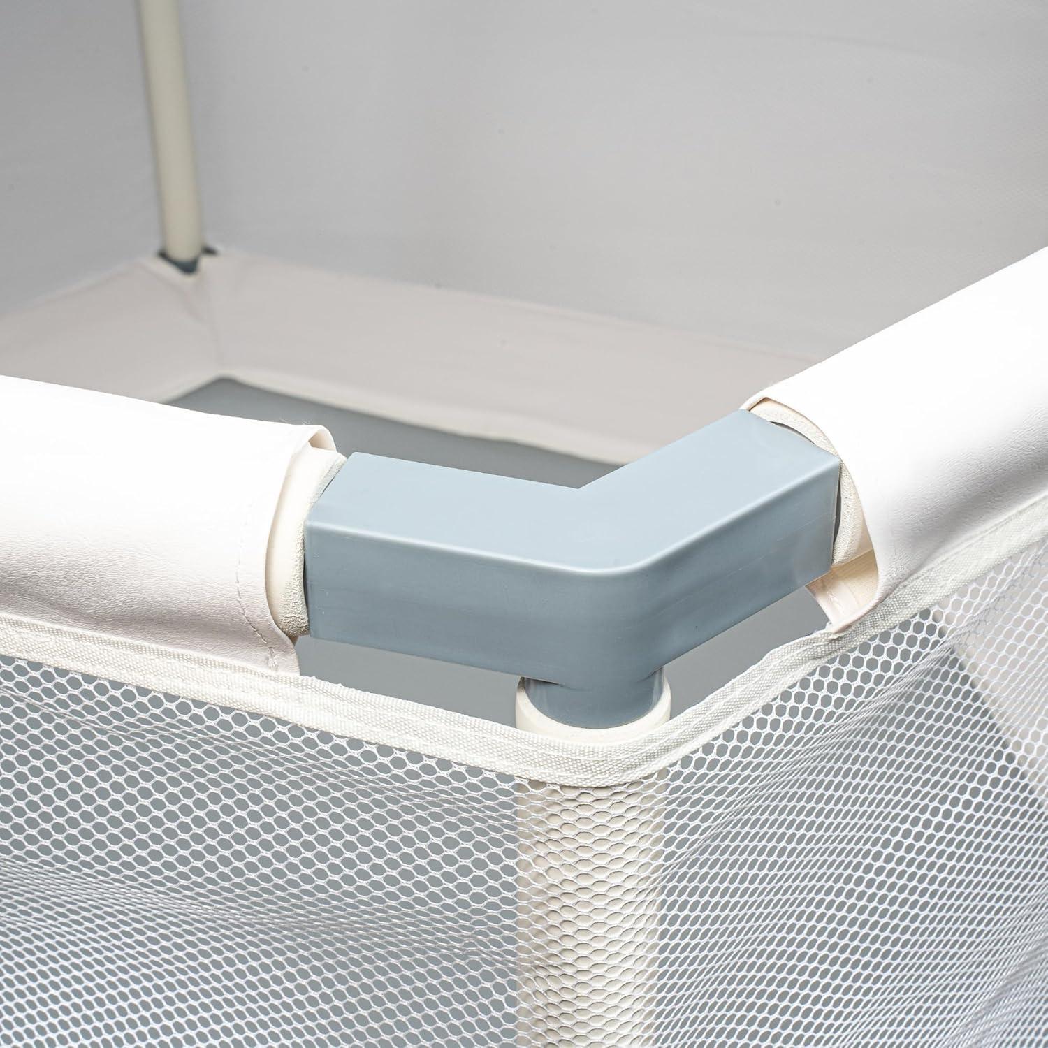 Square House Kids Trampoline, Aesthetic Indoor and Outdoor Toddler Trampoline with Safety Net, Basketball Hoop, 220lb Capacity, Ultra Safe No-Gap Design, Gifts for Boys & Girls (Arctic Blue, 4 FT)