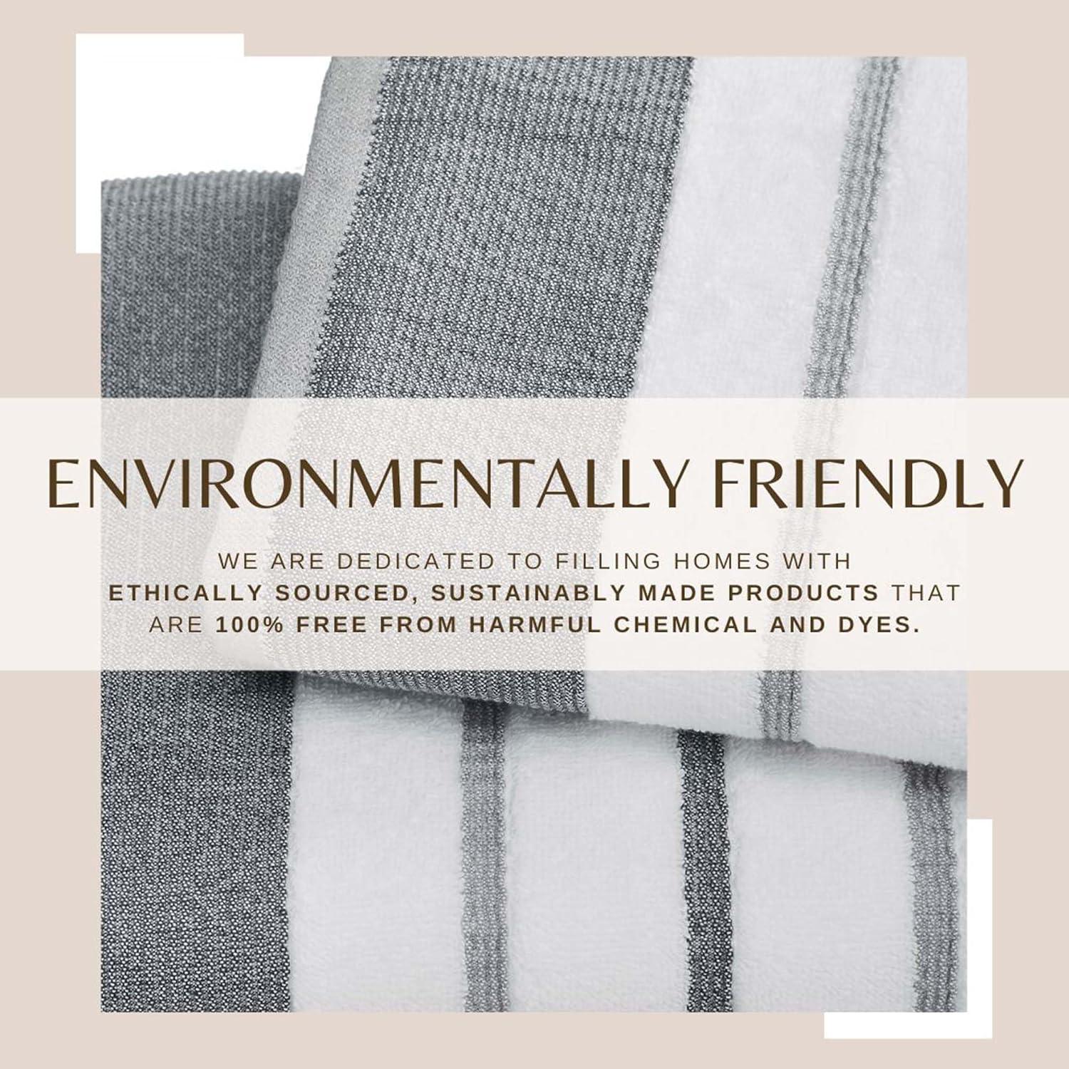 Combed Cotton Decorative Quick-Dry Towel Set (6 Piece Set, Dark Grey / Light Grey)