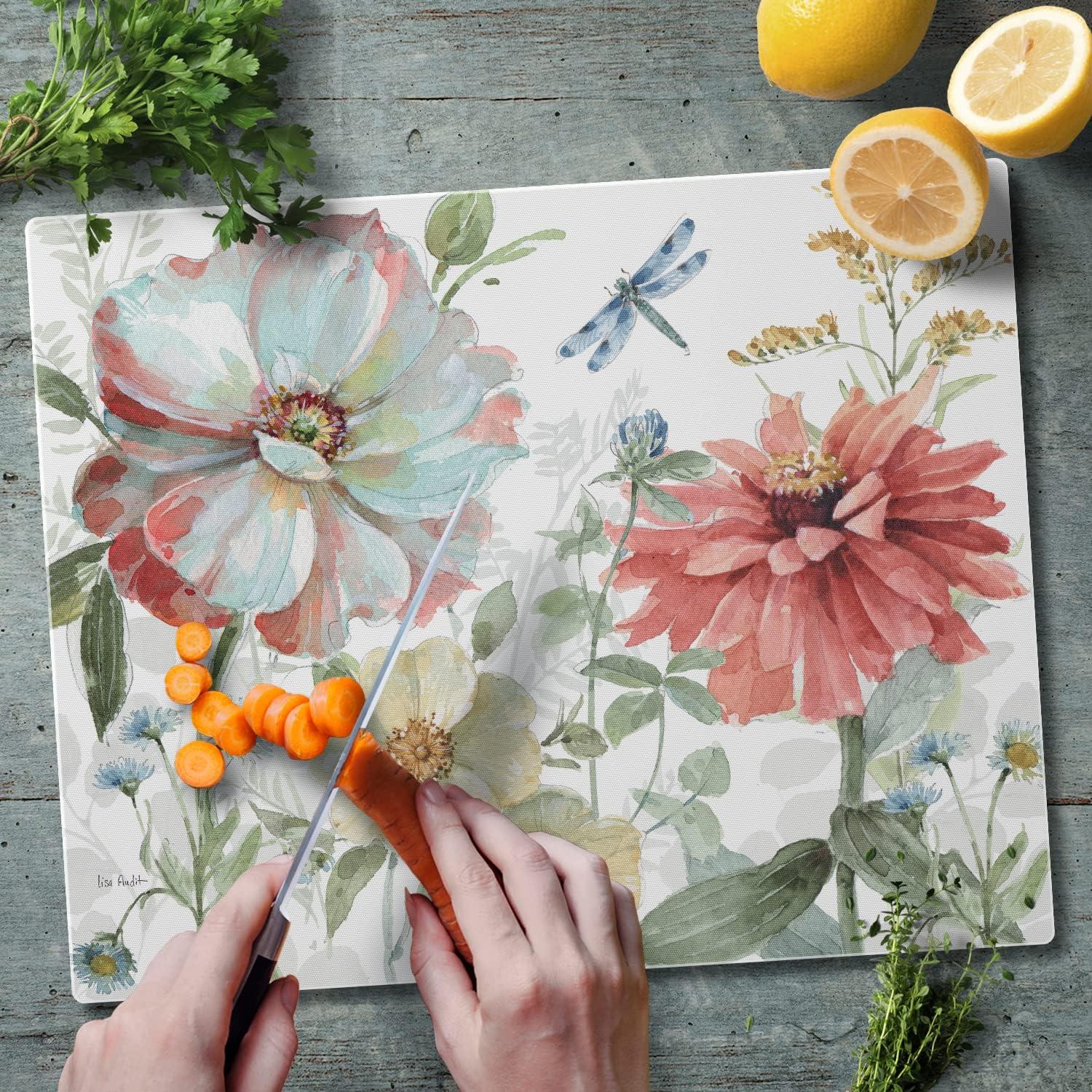 CounterArt Spring Meadow Tempered Glass Cutting Board