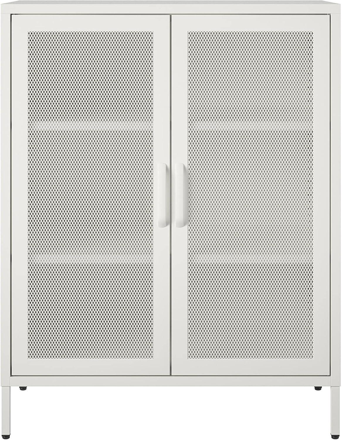 RealRooms Shadwick 2 Door Storage Cabinet-Mesh Metal Locker