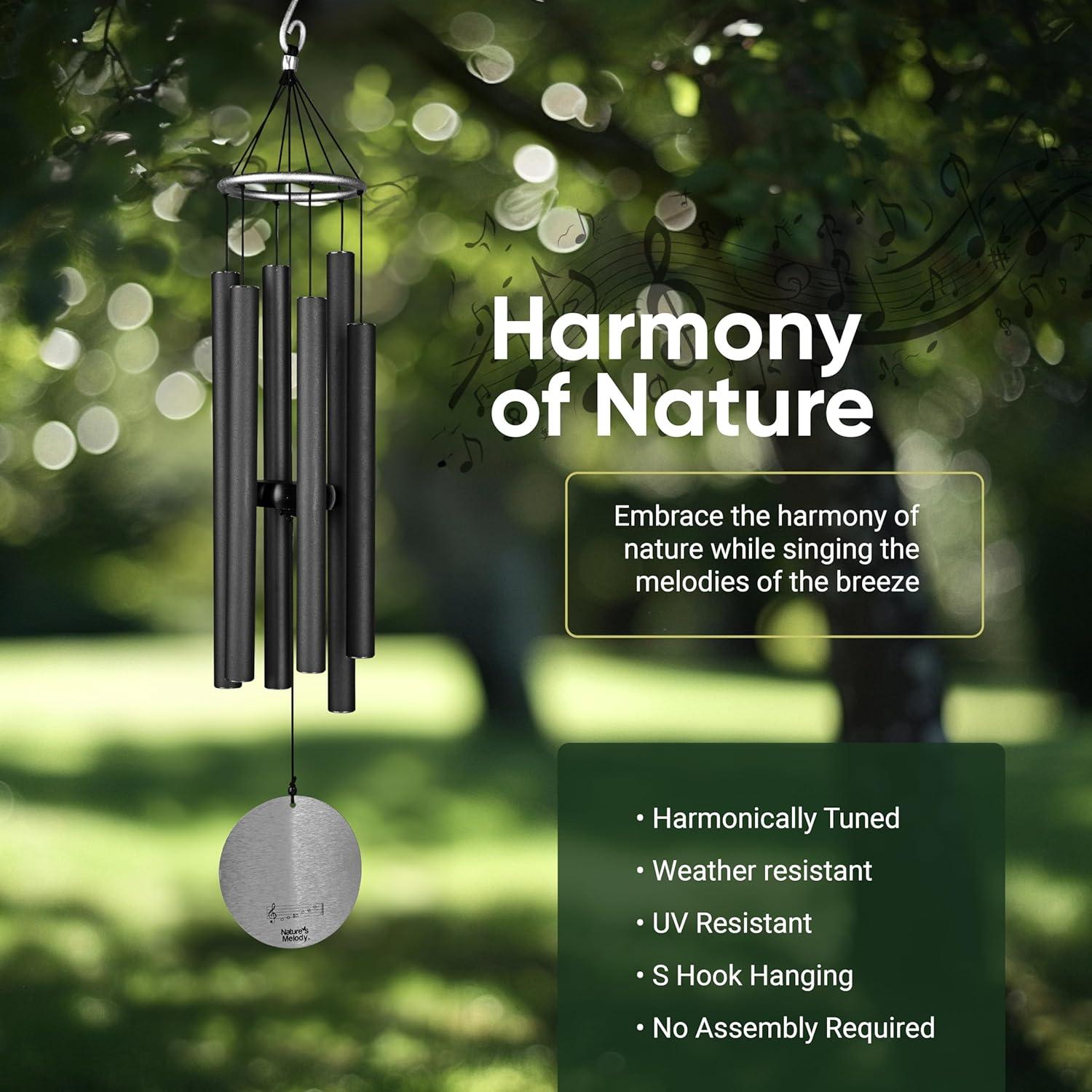 Nature's Melody Tuned 6-Tube Outdoor Wind Chimes