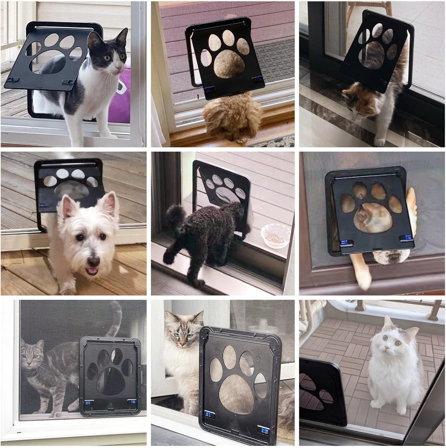 Namsan Pet Door Screen Door Inside Size 8 x 10 inches Screen Door for Cats Sliding Screen Magnetic Lockable