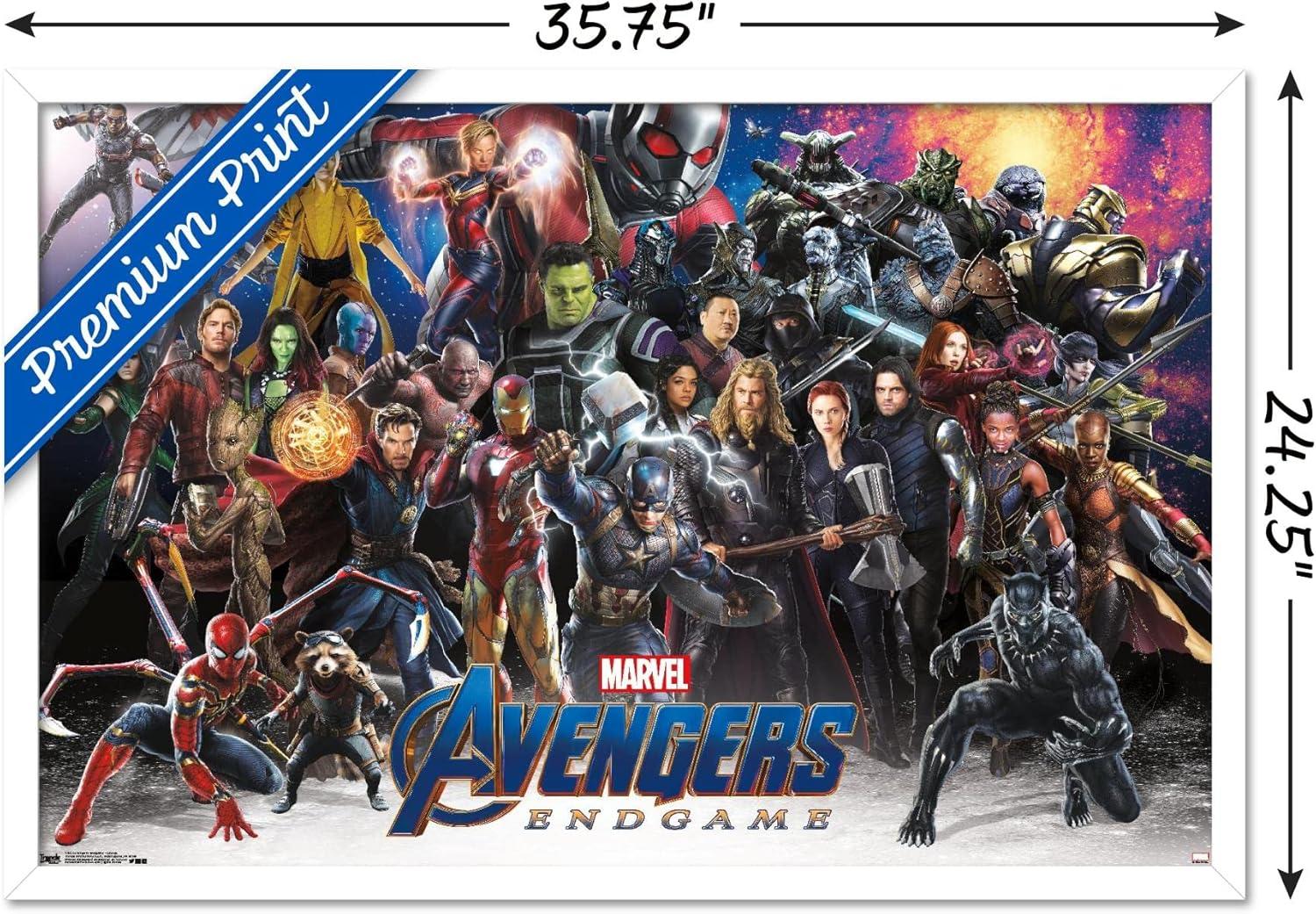 Marvel Cinematic Universe - Avengers - Endgame - Lineup Wall Poster, 22.375" x 34", Framed