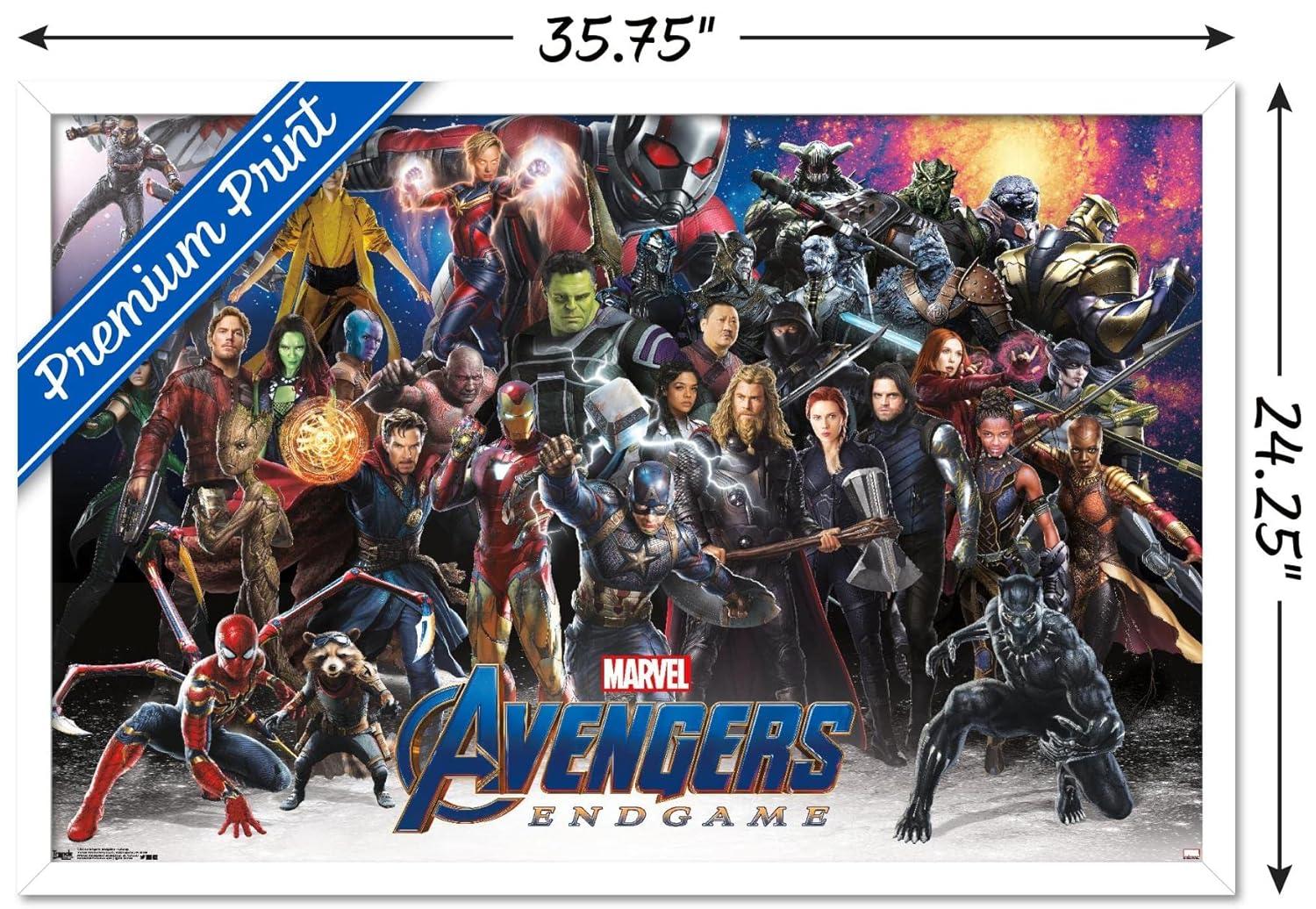 Marvel Cinematic Universe - Avengers - Endgame - Lineup Wall Poster, 22.375" x 34", Framed