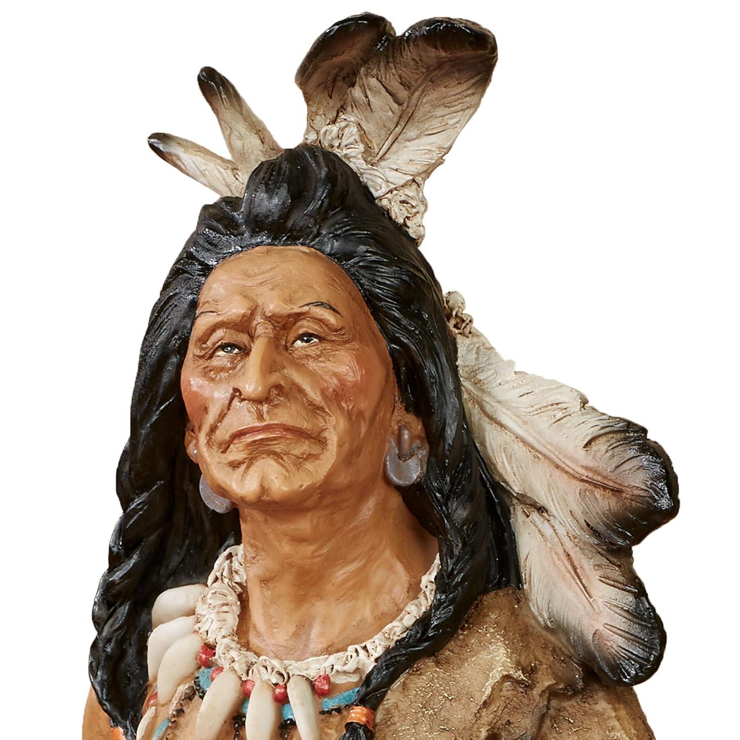Textured Earth Tones Resin Warrior Table Sculpture