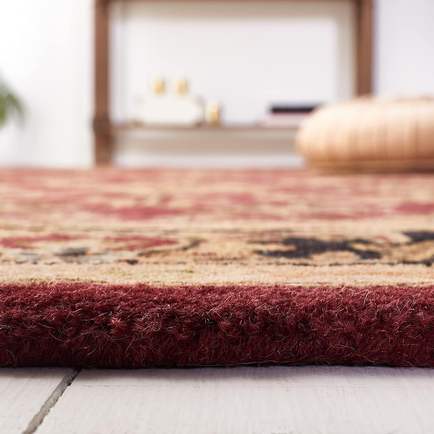 Heritage Red and Black Hand-Tufted Wool Area Rug