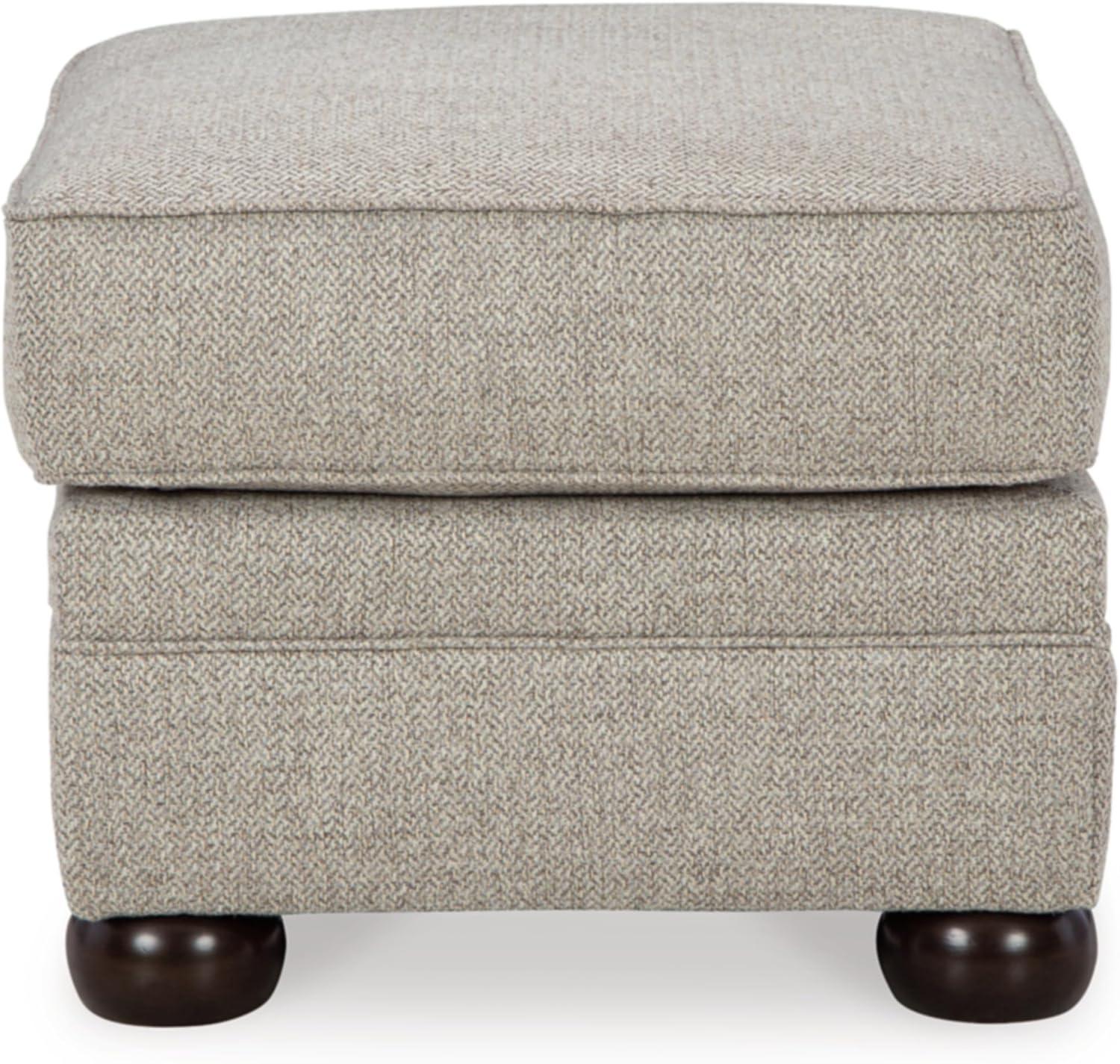 Signature Design by Ashley Gaelon Casual Firmly Cushioned Ottoman with Bun Legs, Gray & Brown