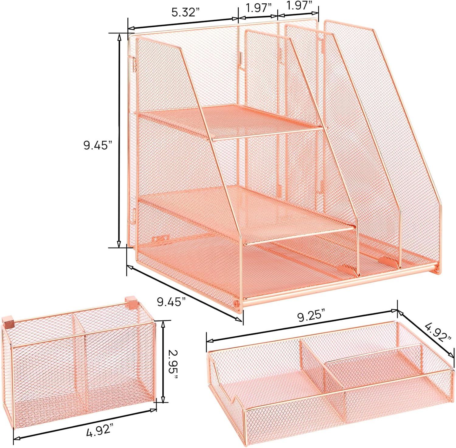 Desktop Storage Rack, with Pen Holder, Mobile Phone Holder, Sticky Notes and Clip Storage-DIY Office and Home Accessory Box