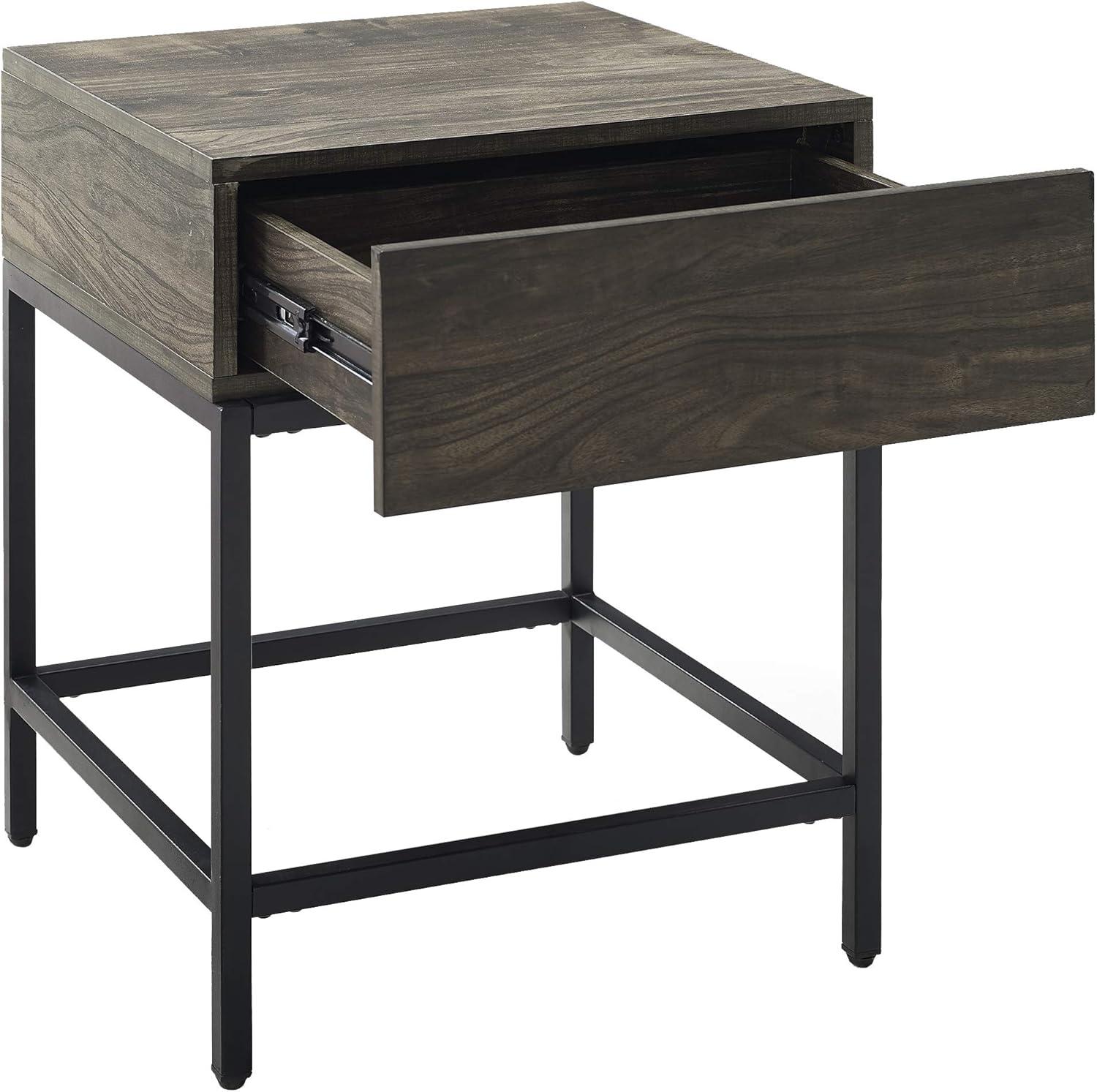 Crosley Jacobsen 1 Drawer End Table in Brown Ash