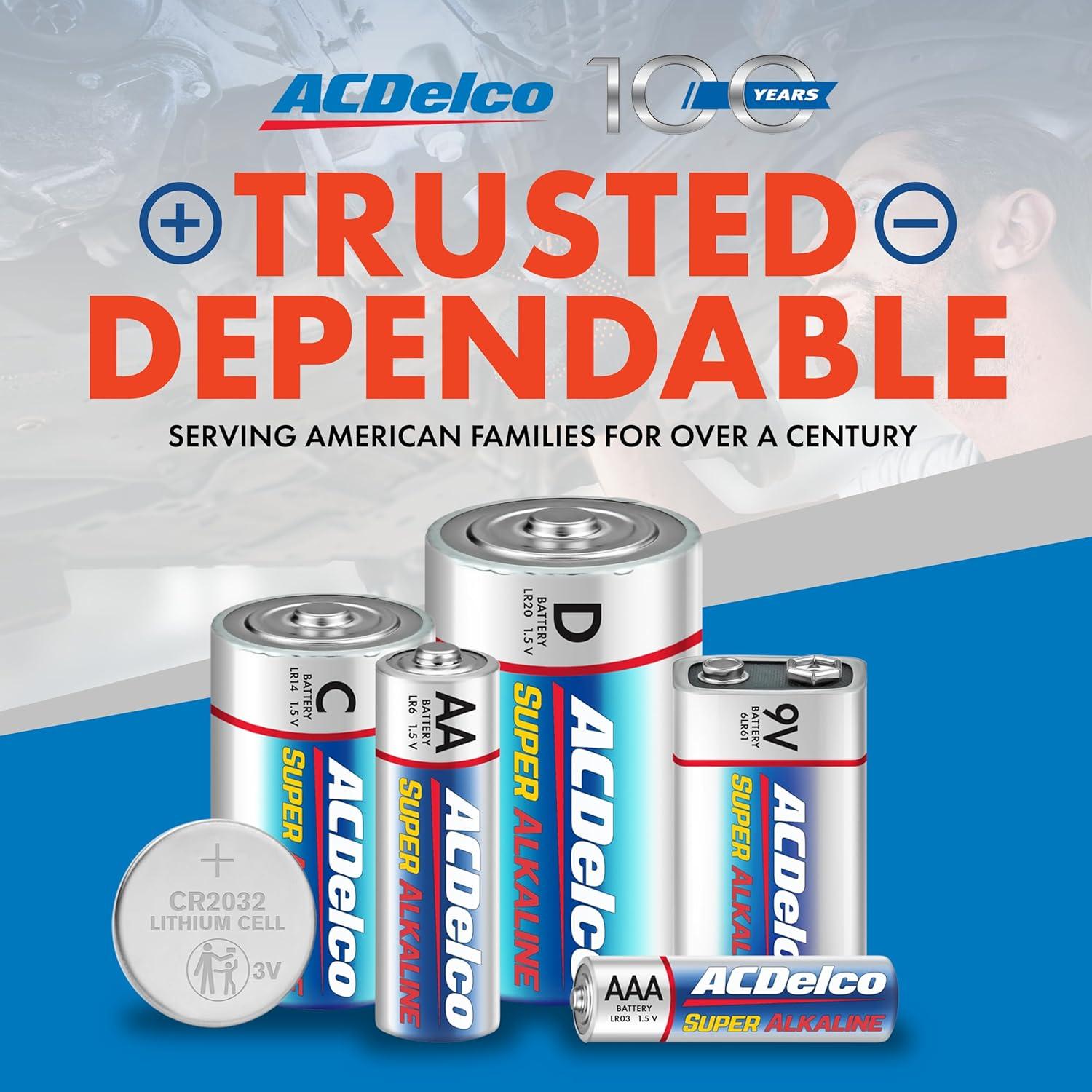 ACDelco AA Batteries, Super Alkaline AA Battery, 1.5-Volt, 100-Count, AC060