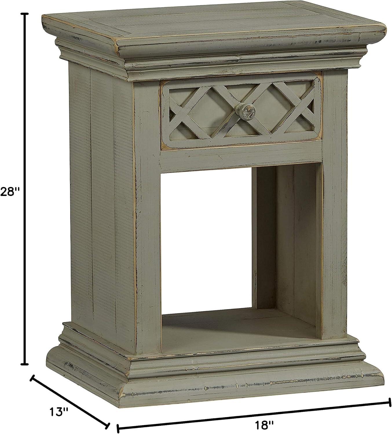 Bedroom Nightstand, Antique Gray