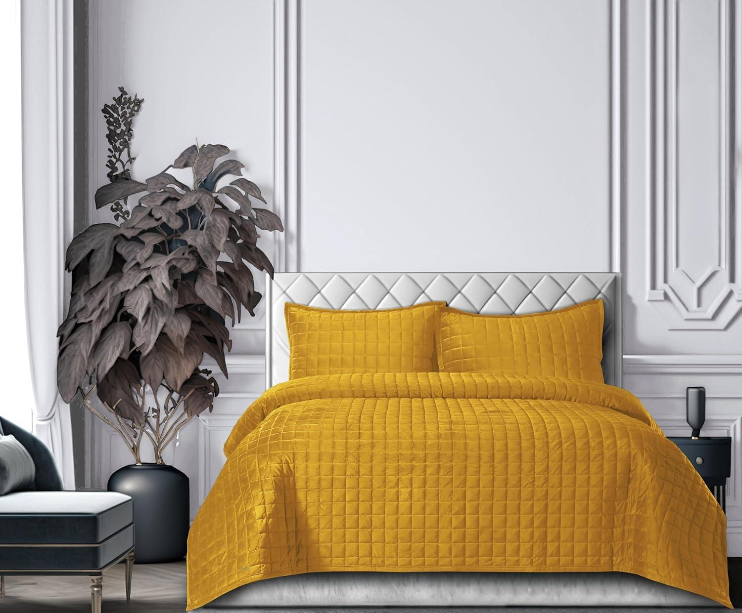 Tribeca Living Velvet Quilt Set