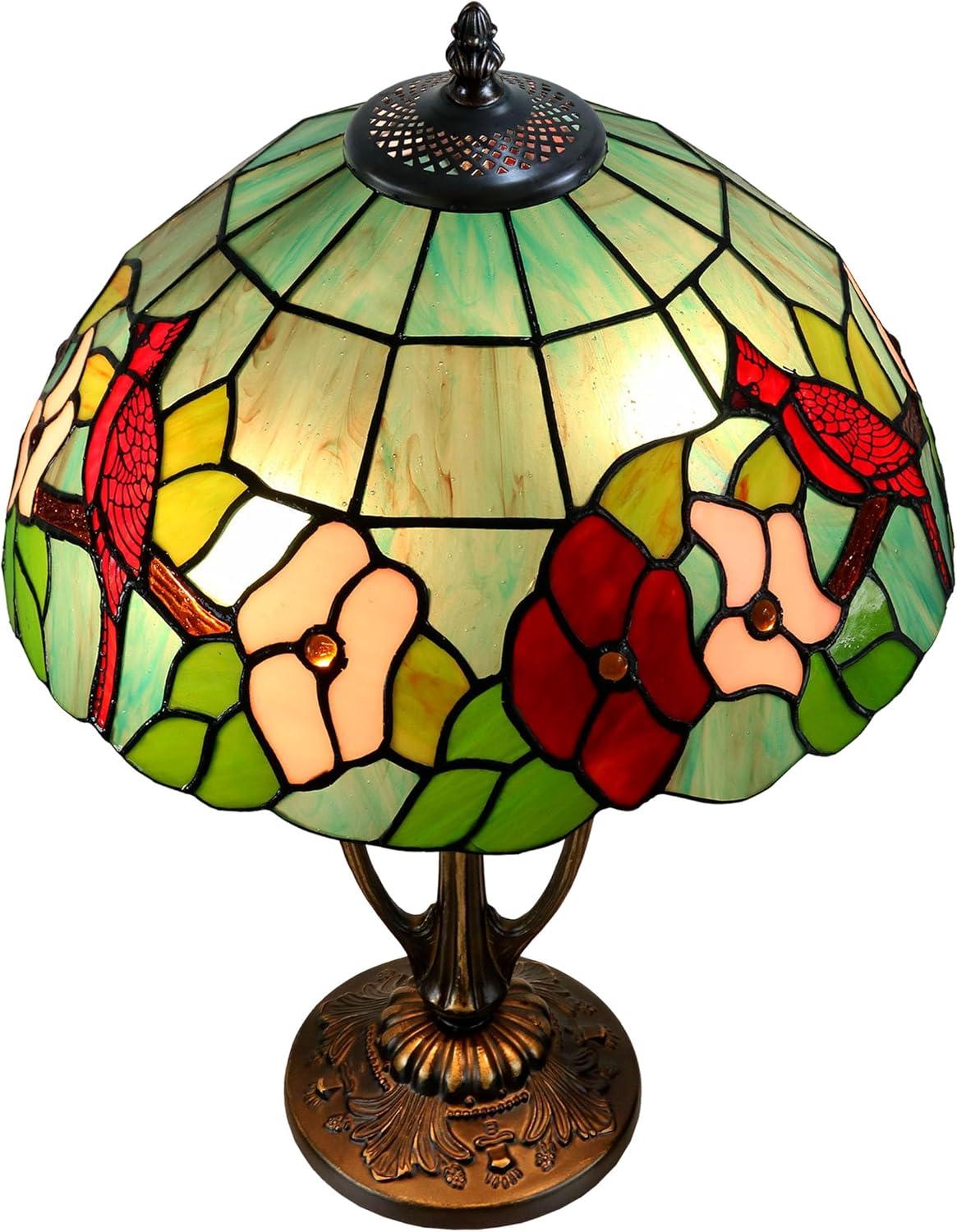 Dale Tiffany 2-Light Resin & Art Glass Table Lamp in Antique Bronze/Green