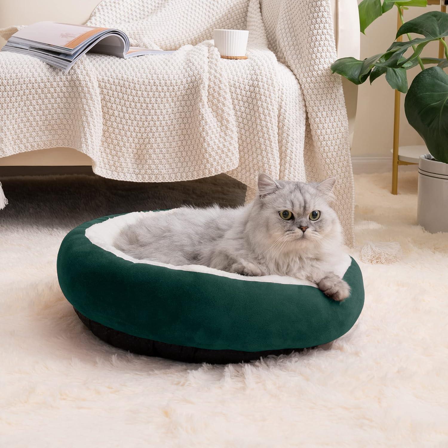 Archie & Oscar™ Round Donut Cat And Dog Cushion Bed, 20In Pet Bed For Cats Or Small Dogs, Anti-Slip & Water-Resistant Bottom, Super Soft Durable Fabric Pet Beds, Washable Luxury Cat & Dog Bed