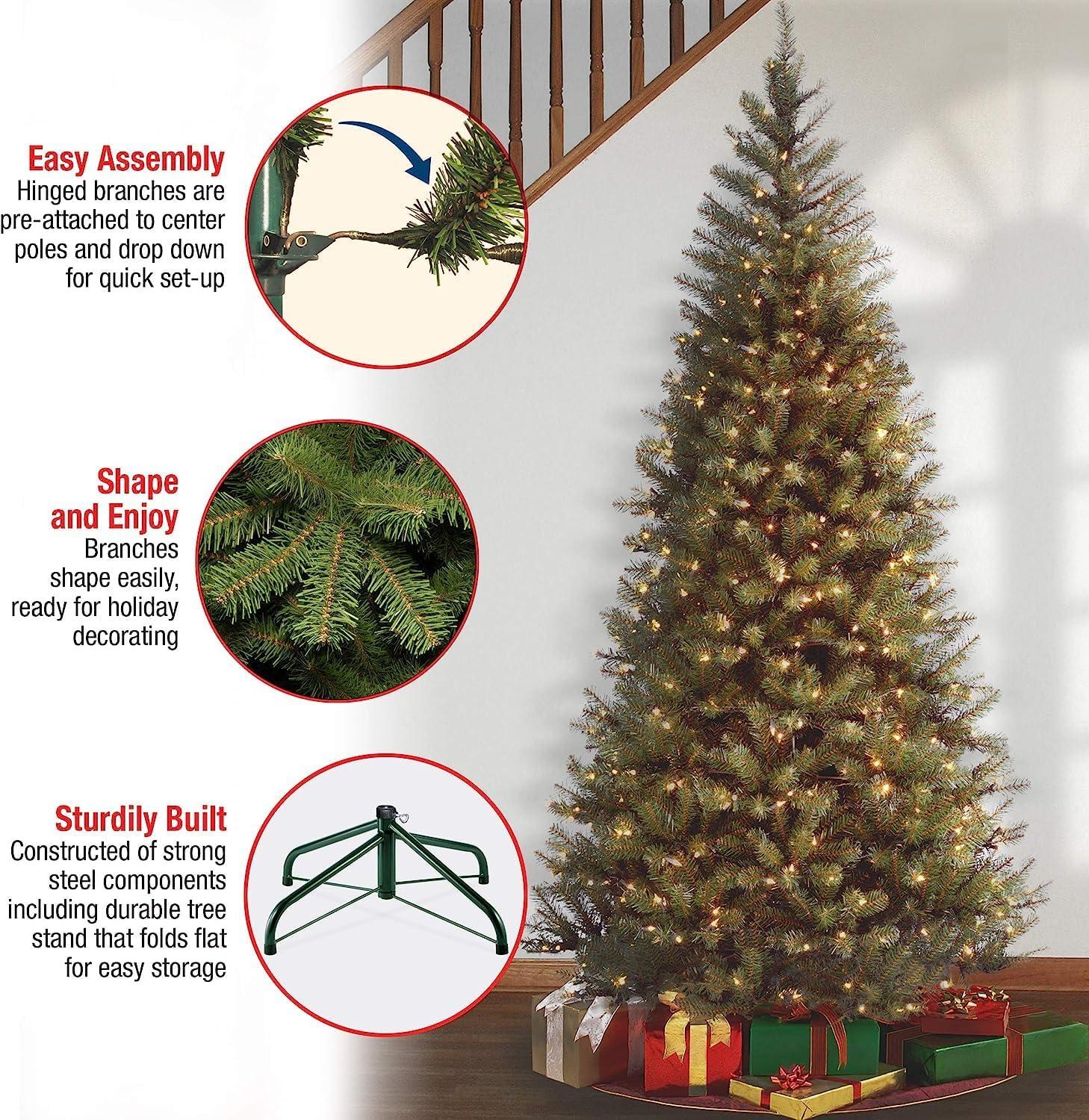 Prelit Slim Aspen Spruce Artificial Christmas Tree Clear Lights - National Tree Company