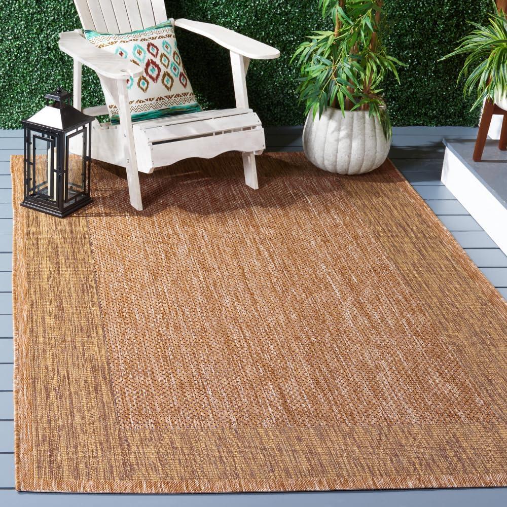 Courtyard CY7987 Power Loomed Indoor/Outdoor Area Rug - Natural/Gold - 4'x5'7" - Safavieh.