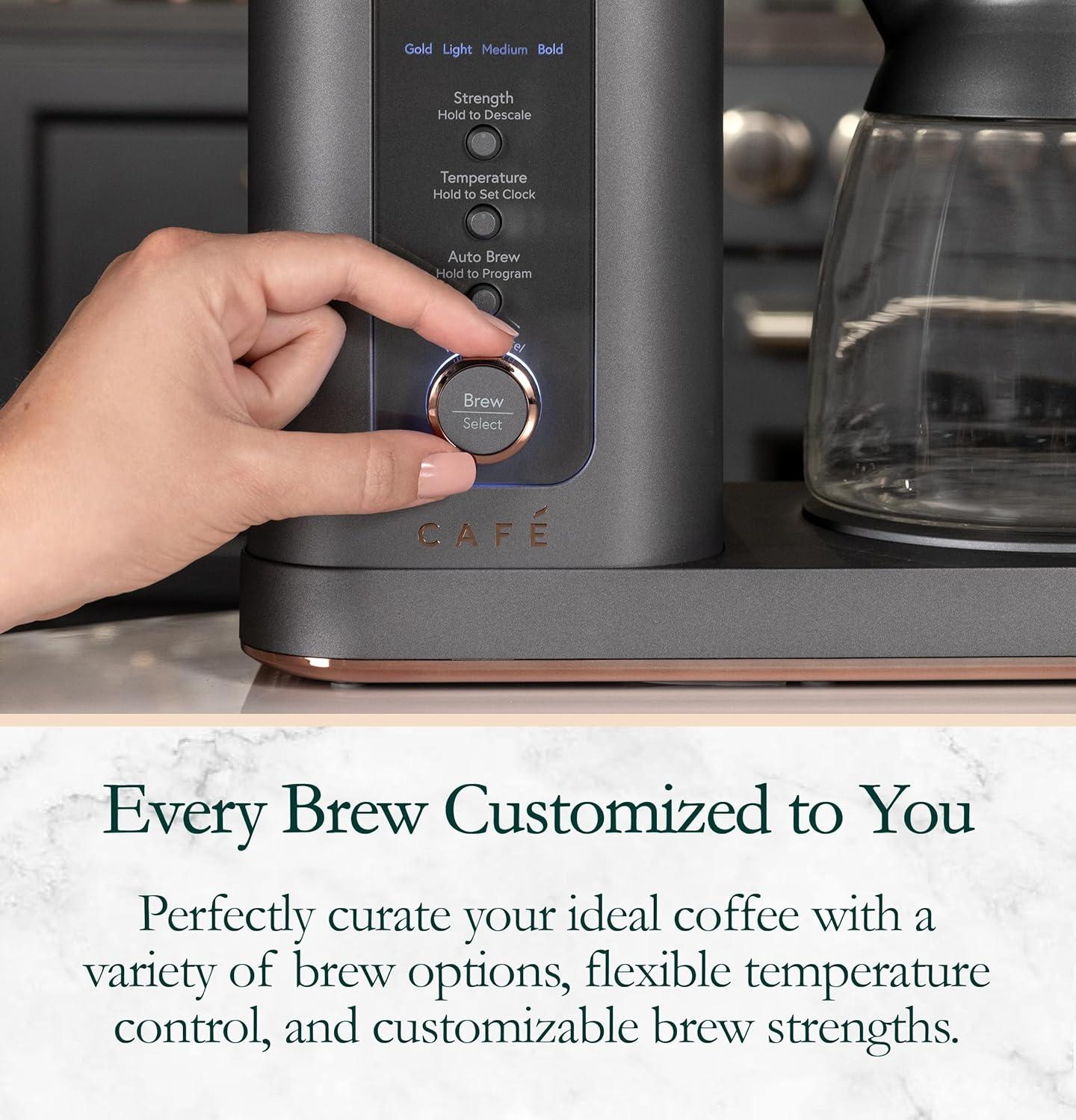 Café ™ Matte Black 10-Cup Drip Coffee Maker with Glass Carafe