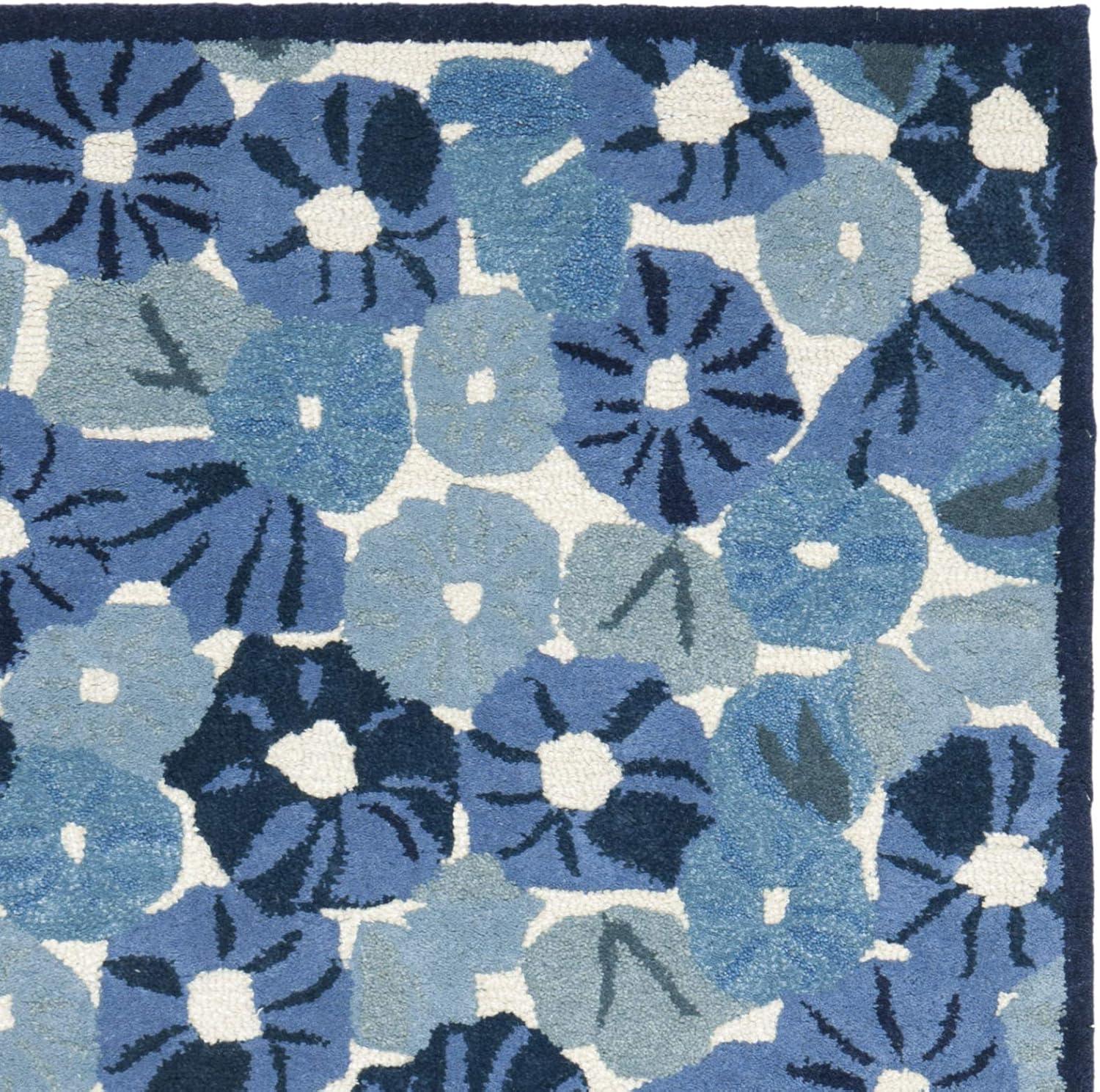 SAFAVIEH Martha Stewart Poppy Field Floral Area Rug, Azurite Blue, 9' x 12'