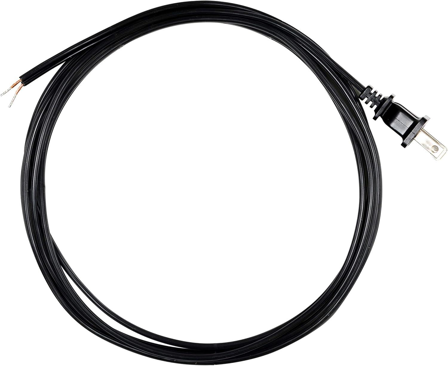 8 ft. Replacement Cord Set with Polarized Plug on 1-End, Black
