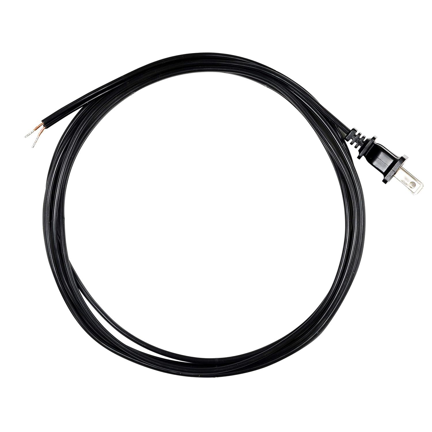 8 ft. Replacement Cord Set with Polarized Plug on 1-End, Black