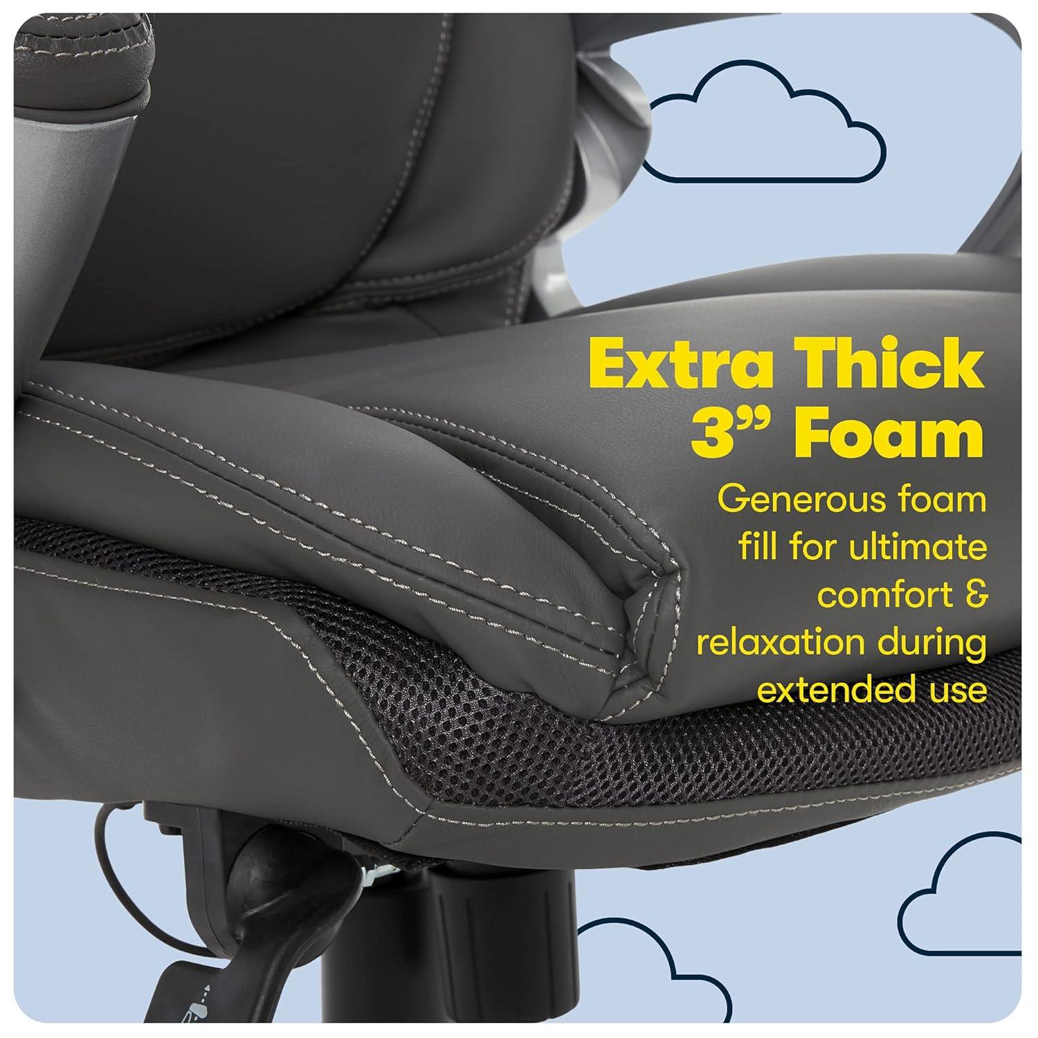 Serta Bryce Executive Office Chair with Patented AIR Lumbar Technology and Layered Body Pillows