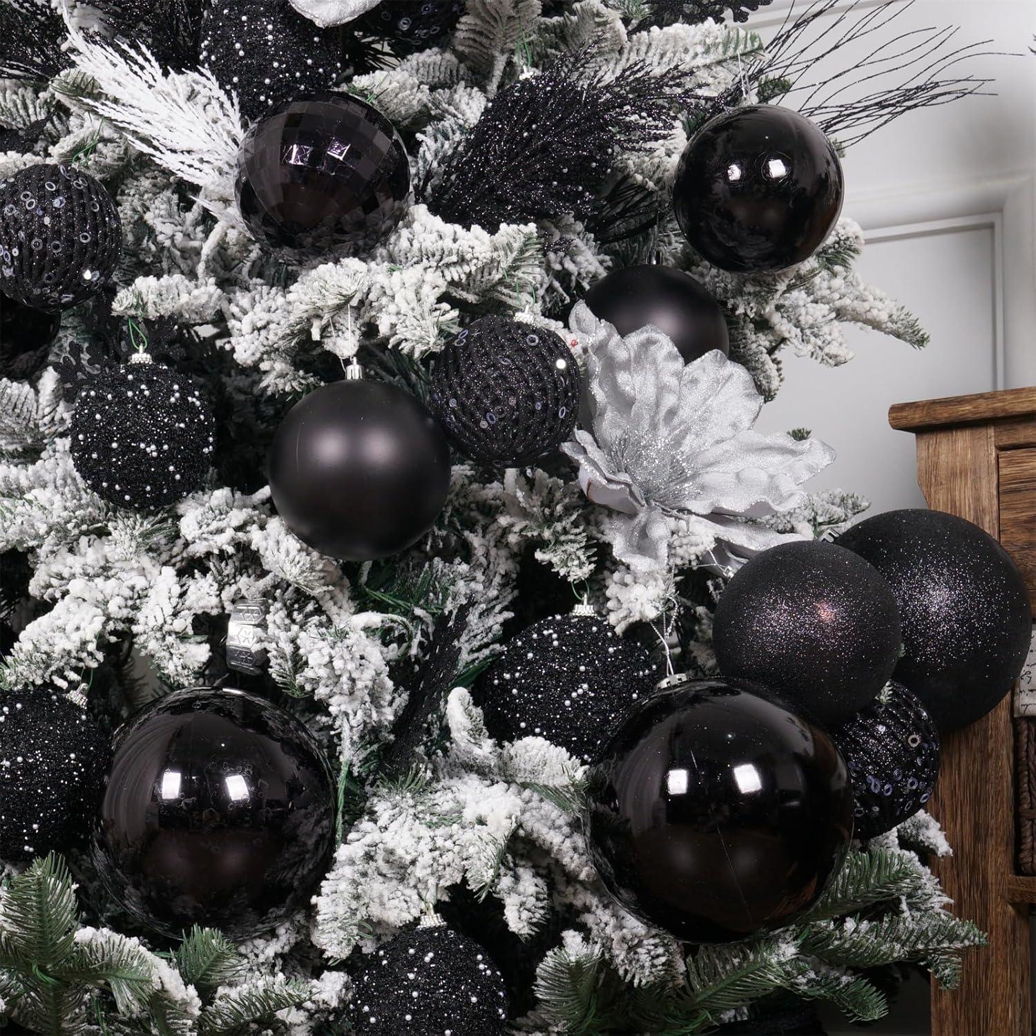 XmasExp 4in Large Christmas Ornaments Christmas Ball Ornaments Giant Tree Decoration Shatterproof Decorative Hanging Balls for Holiday Party Decor (Silver,4pcs)