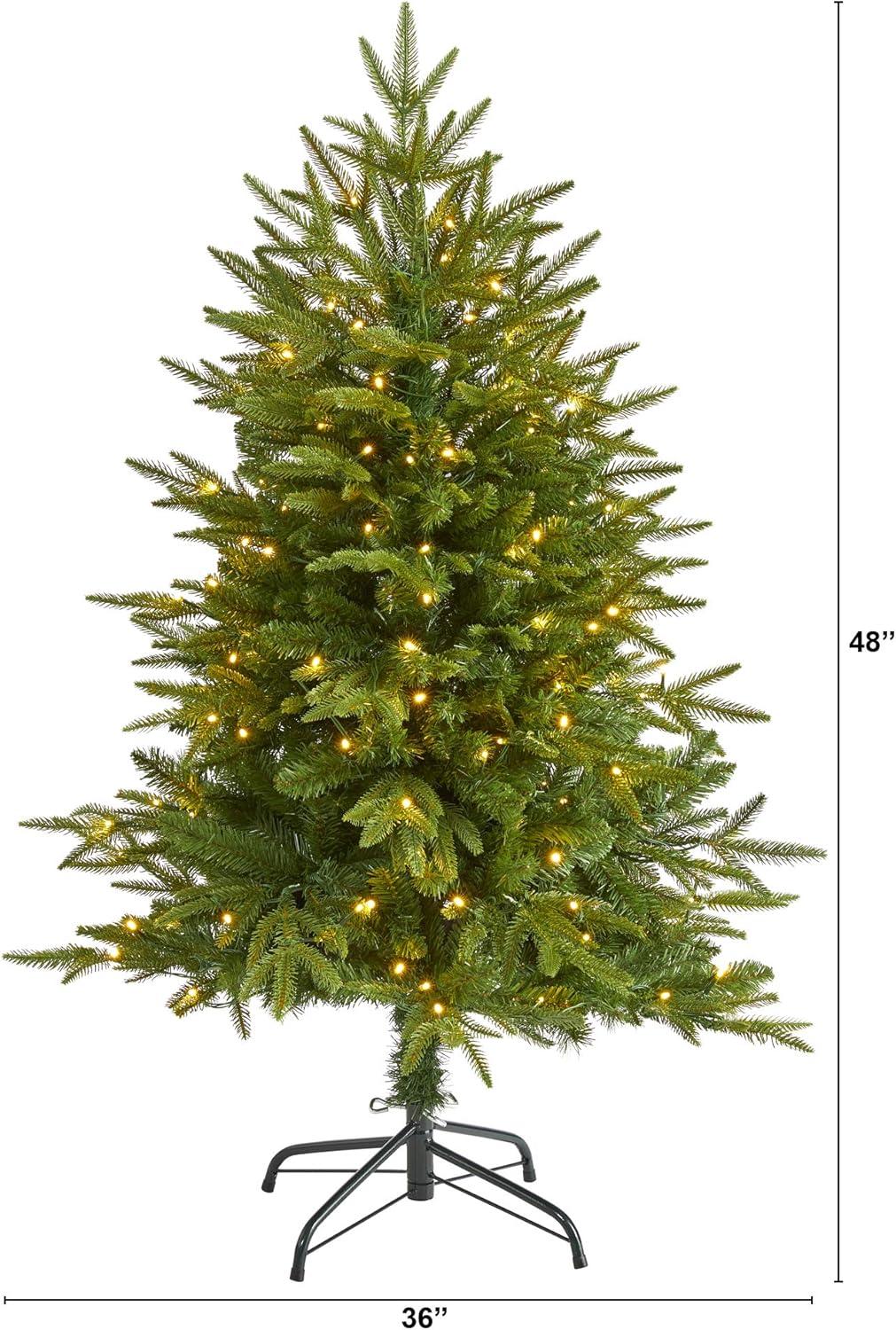 Nearly Natural 4' Pre-Lit LED Colorado Mountain Fir Artificial Christmas Tree Clear Lights