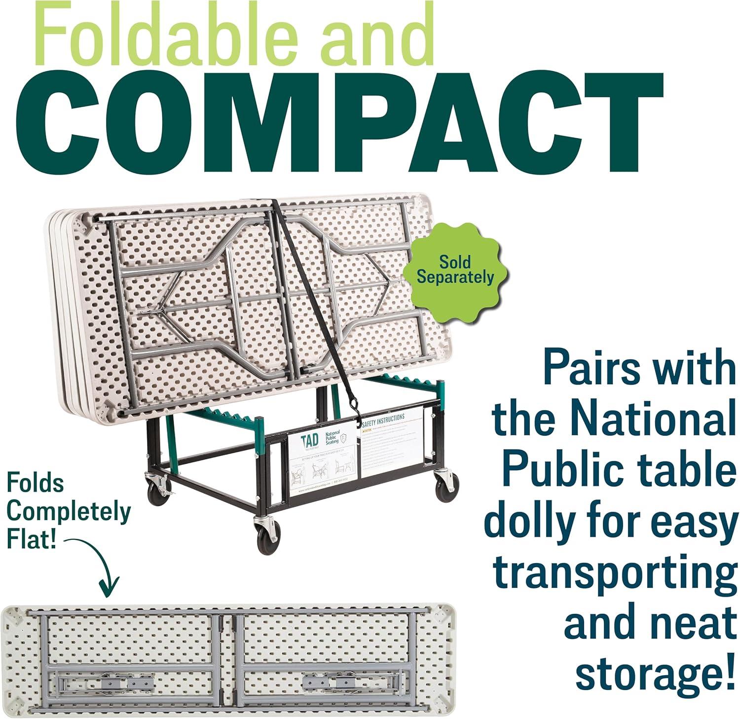 Gray Heavy-Duty 18x72 Folding Seminar Table with Steel Frame