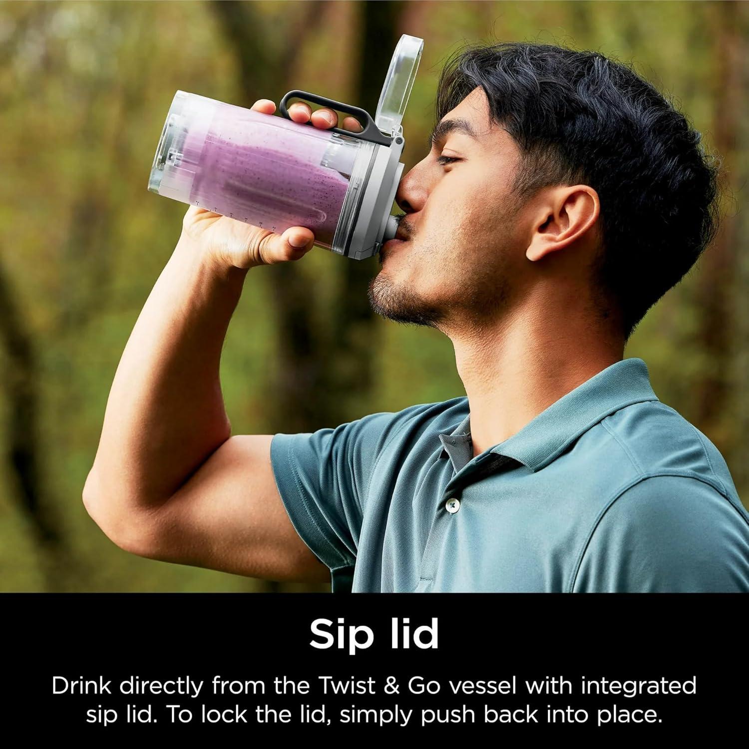 Ninja Blast MAX Personal Cordless Blender for Smoothies, Frozen Drinks, Ice Crush, 20 oz. Twist & Go Vessel, Gray
