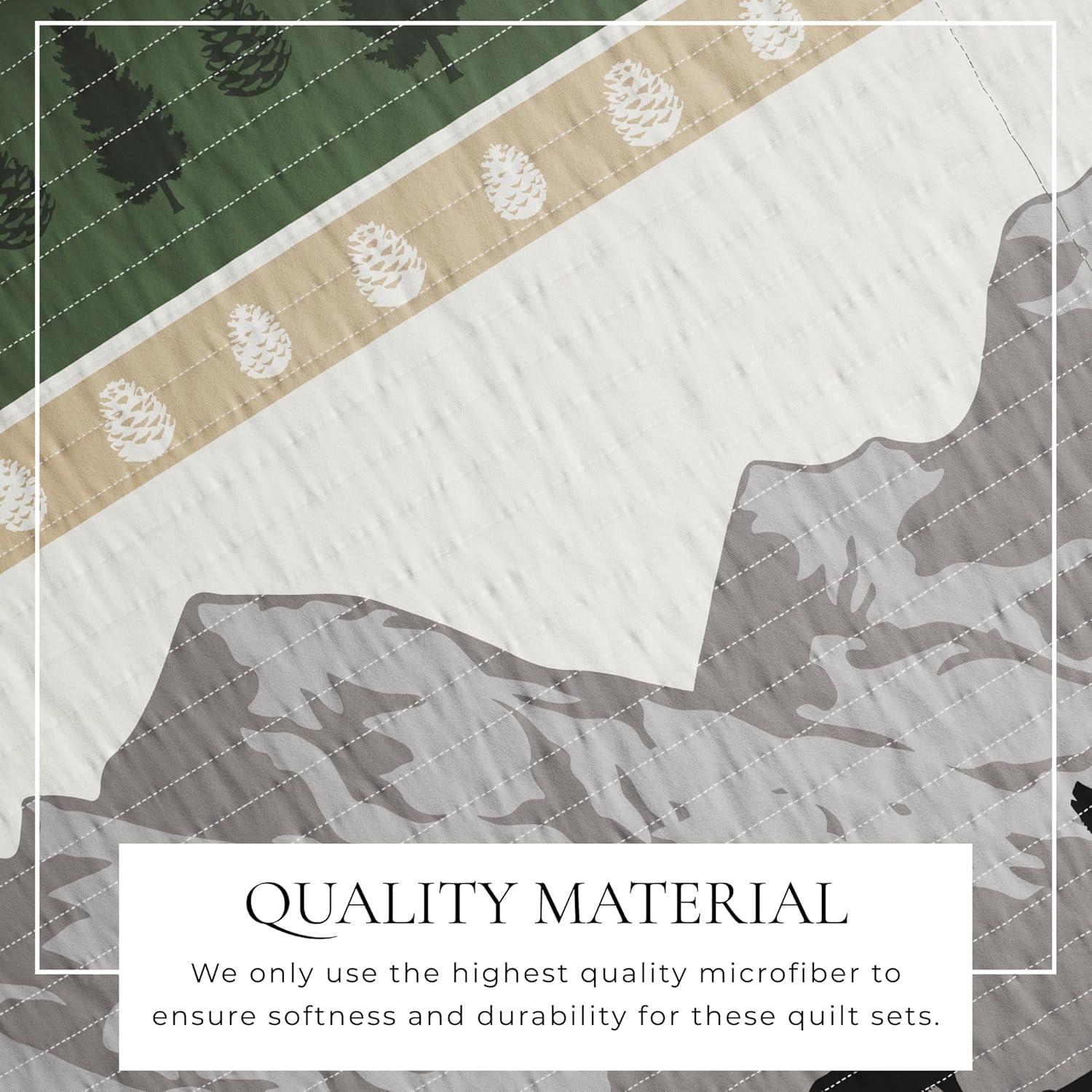 Great Bay Home Rustic Lodge Patchwork Reversible Reversible Quilt Set With Shams  (Full / Queen, Salt Creek)