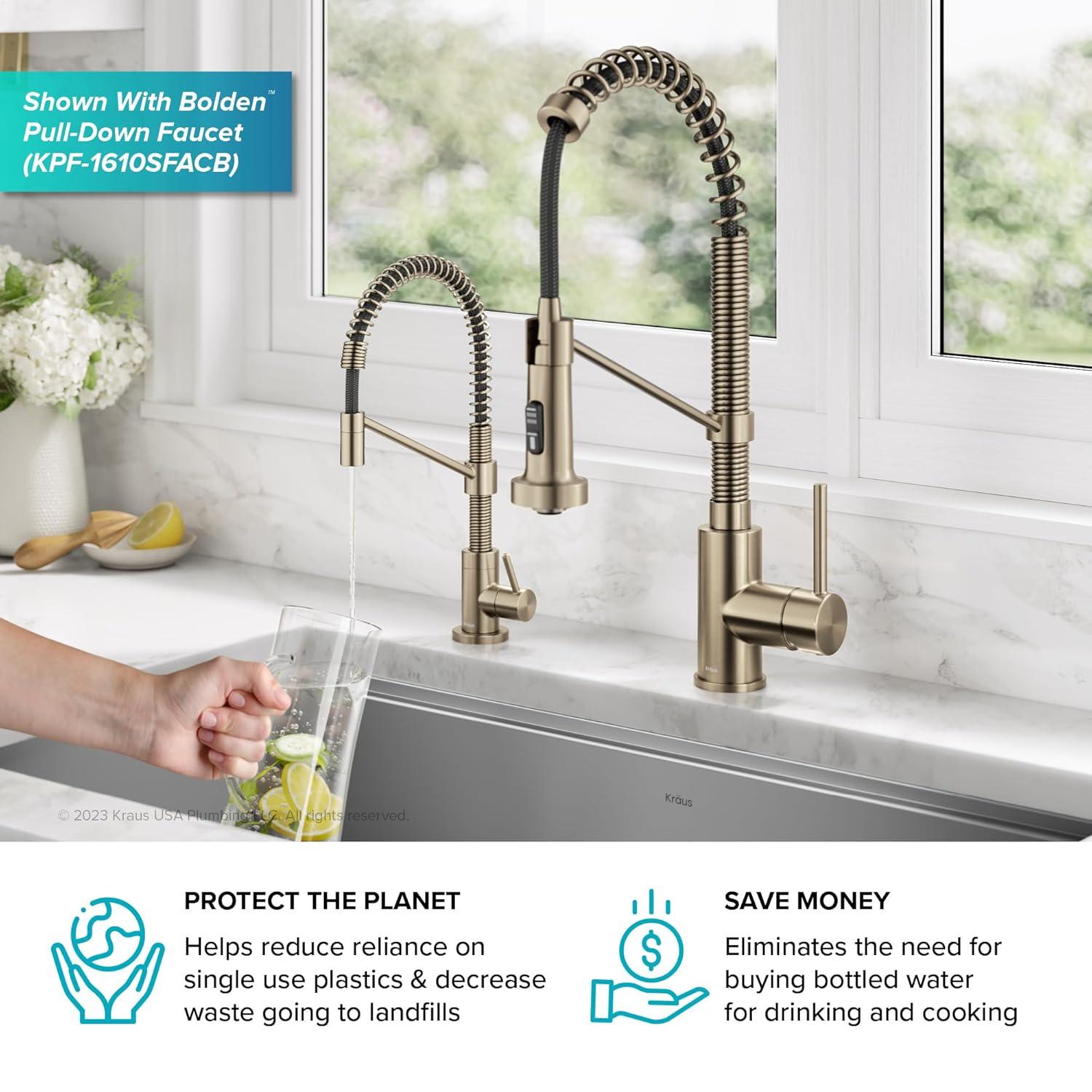 KRAUS Bolden Single Handle Drinking Water Filter Faucet for Reverse Osmosis or Water Filtration System