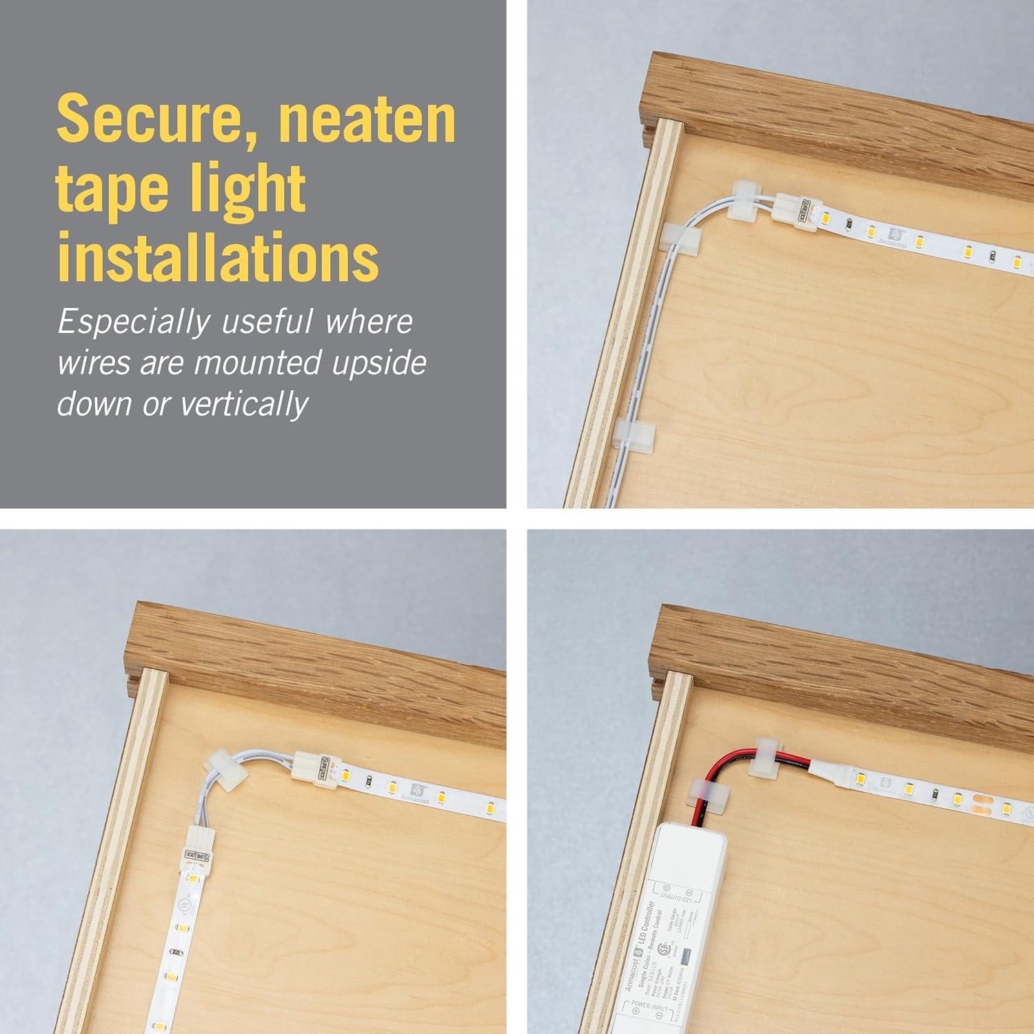 White Plastic Wire Support Clips for LED Strip Lights