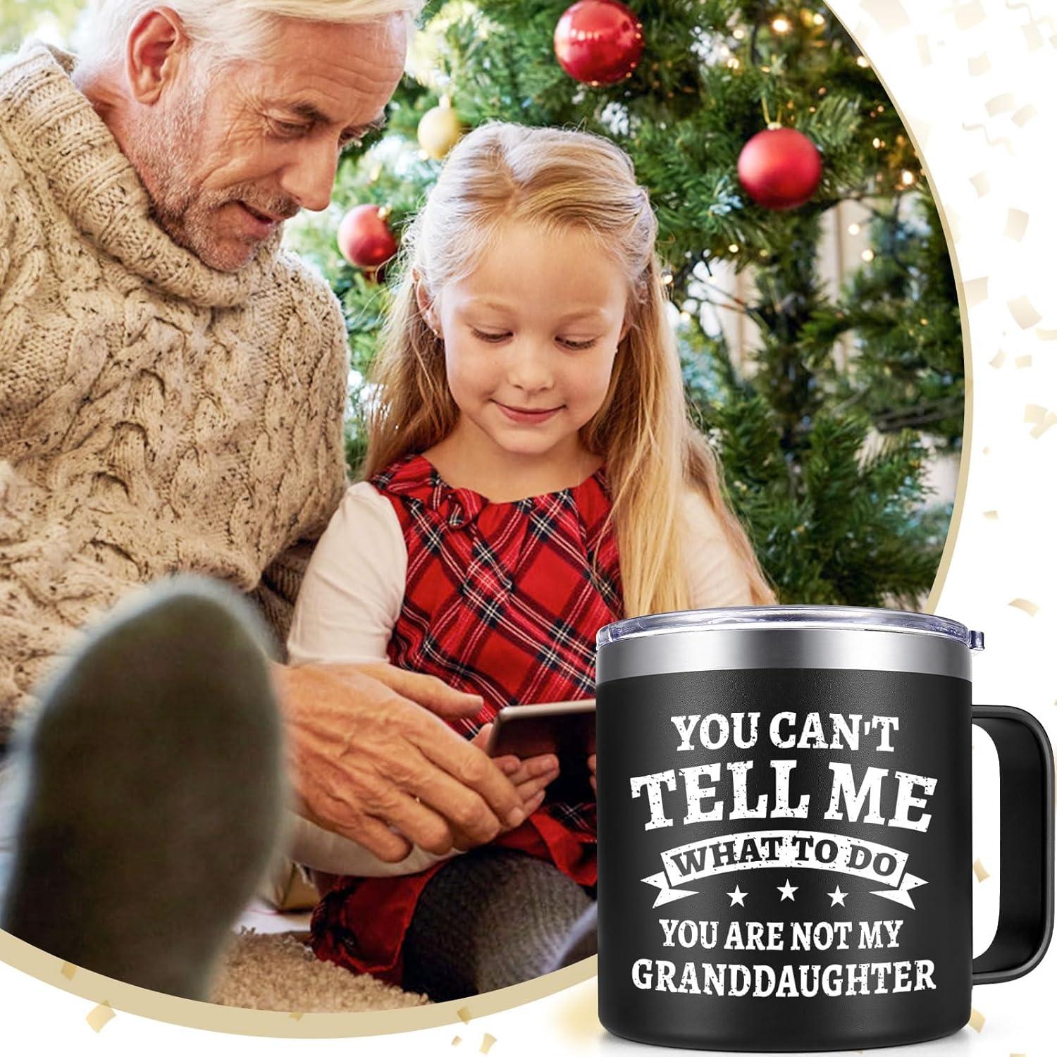 Best Grandpa Gifts for Christmas - 14Oz Grandpa Mug (Black) - You Are Not My Granddaughter -