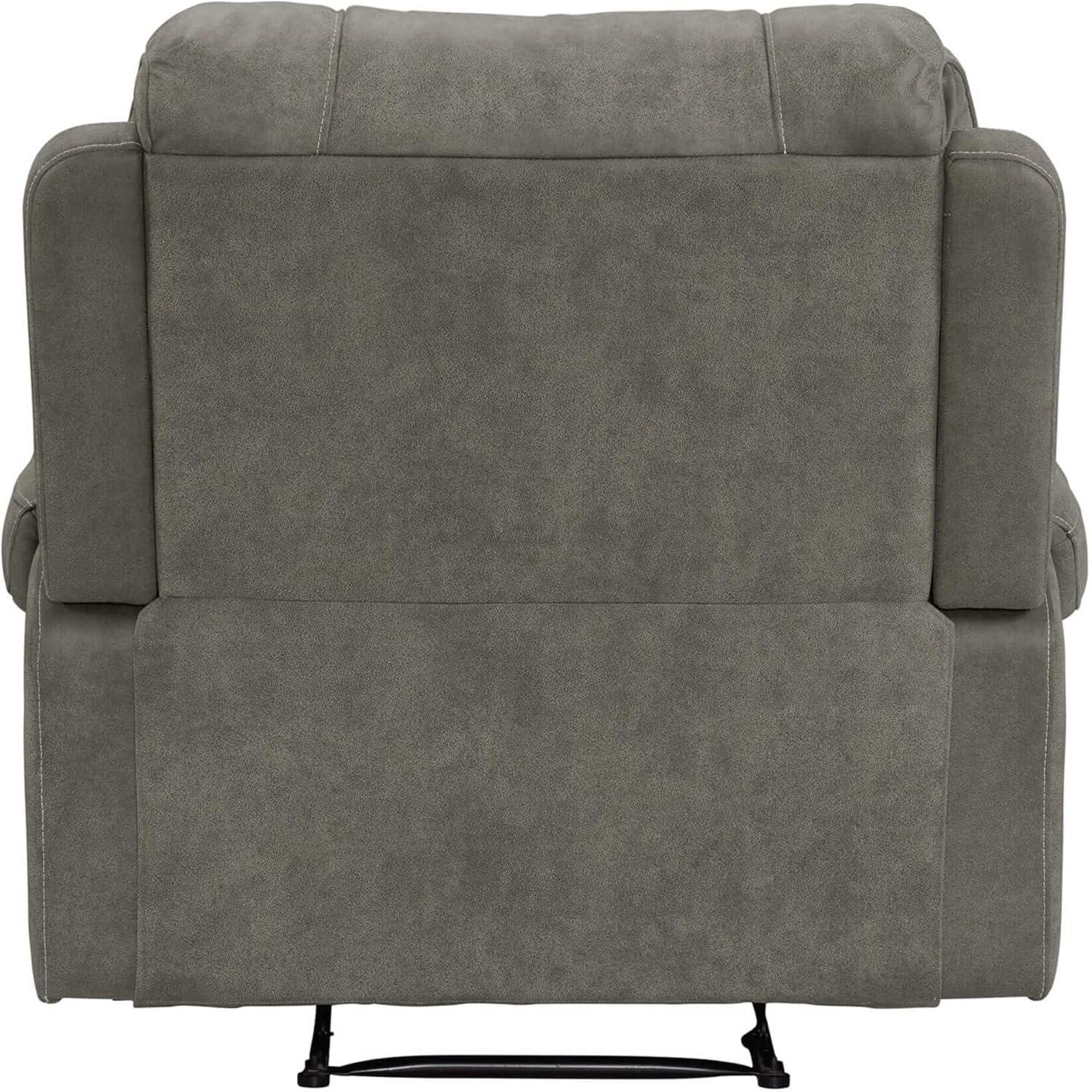 Sunset Trading Calvin 41" Contemporary Fabric Recliner/Reclining Chair in Gray