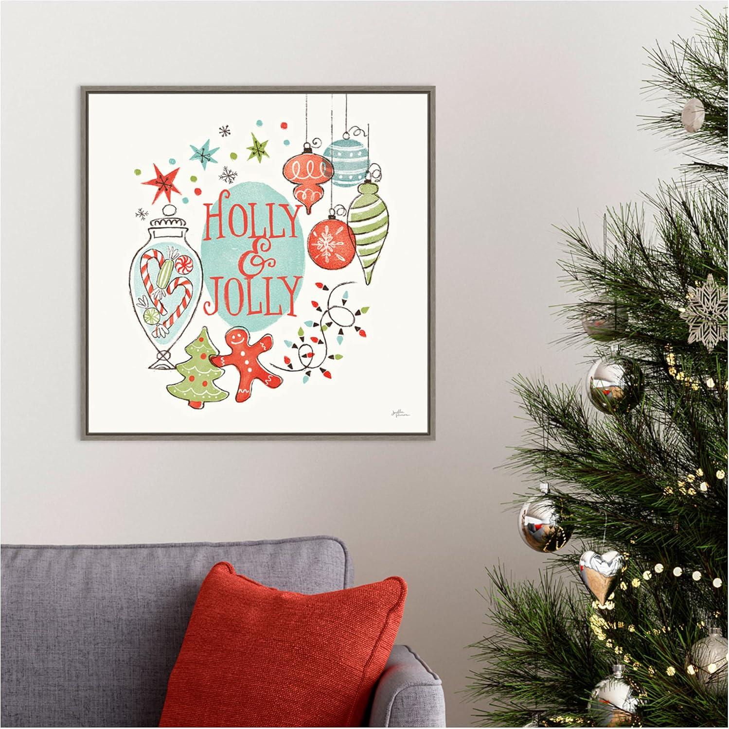 Amanti Art Retro Christmas IV Framed Canvas Wall Art Print