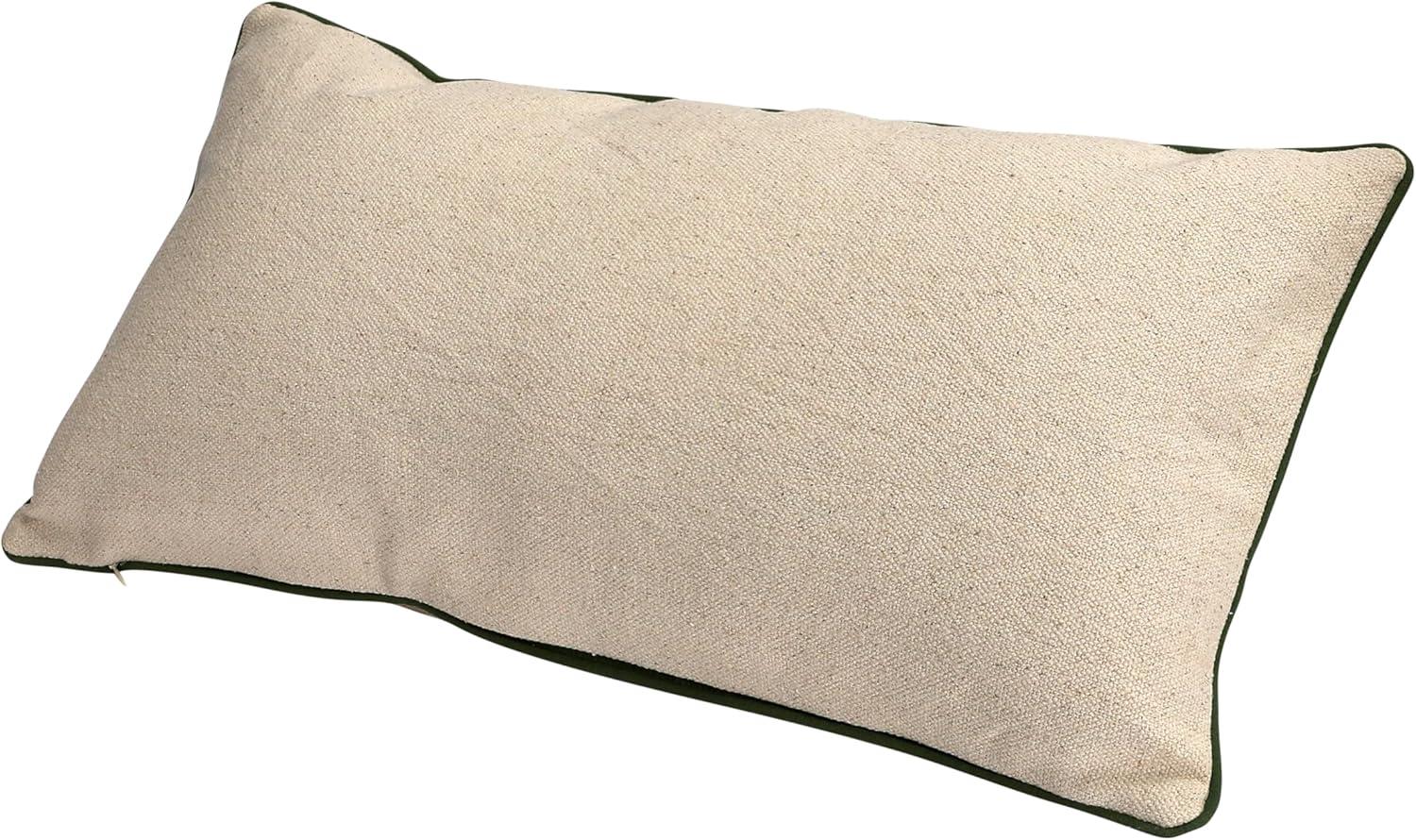 Creative Co-Op Cotton Lumbar Pillow with Butterflies, Flowers, Embroidery, and Piping