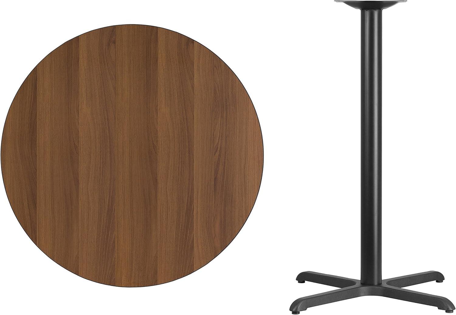 Carrus Round Laminate Dining Table Top with X-Shaped Base