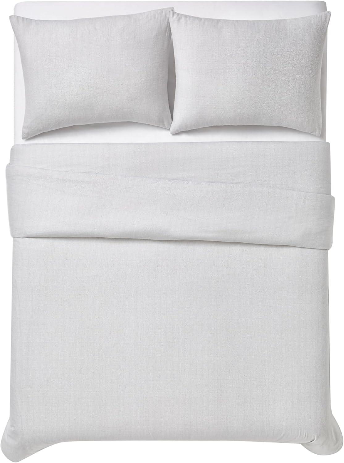 London Fog London Fog Herringbone Flannel Duvet Cover Set