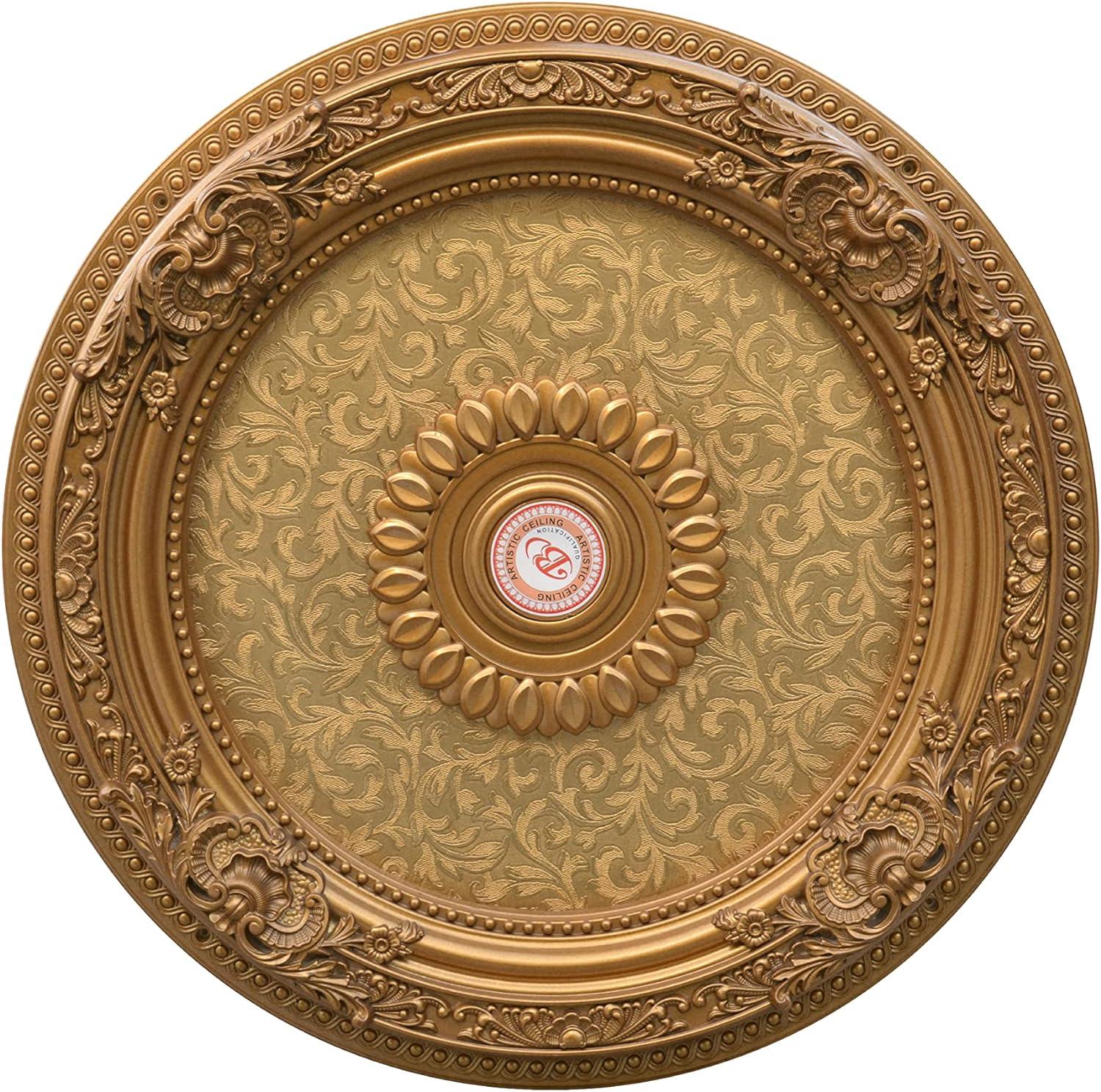 AFD Home 12020503 36 in. Round Chandelier Ceiling Medallion - Gold